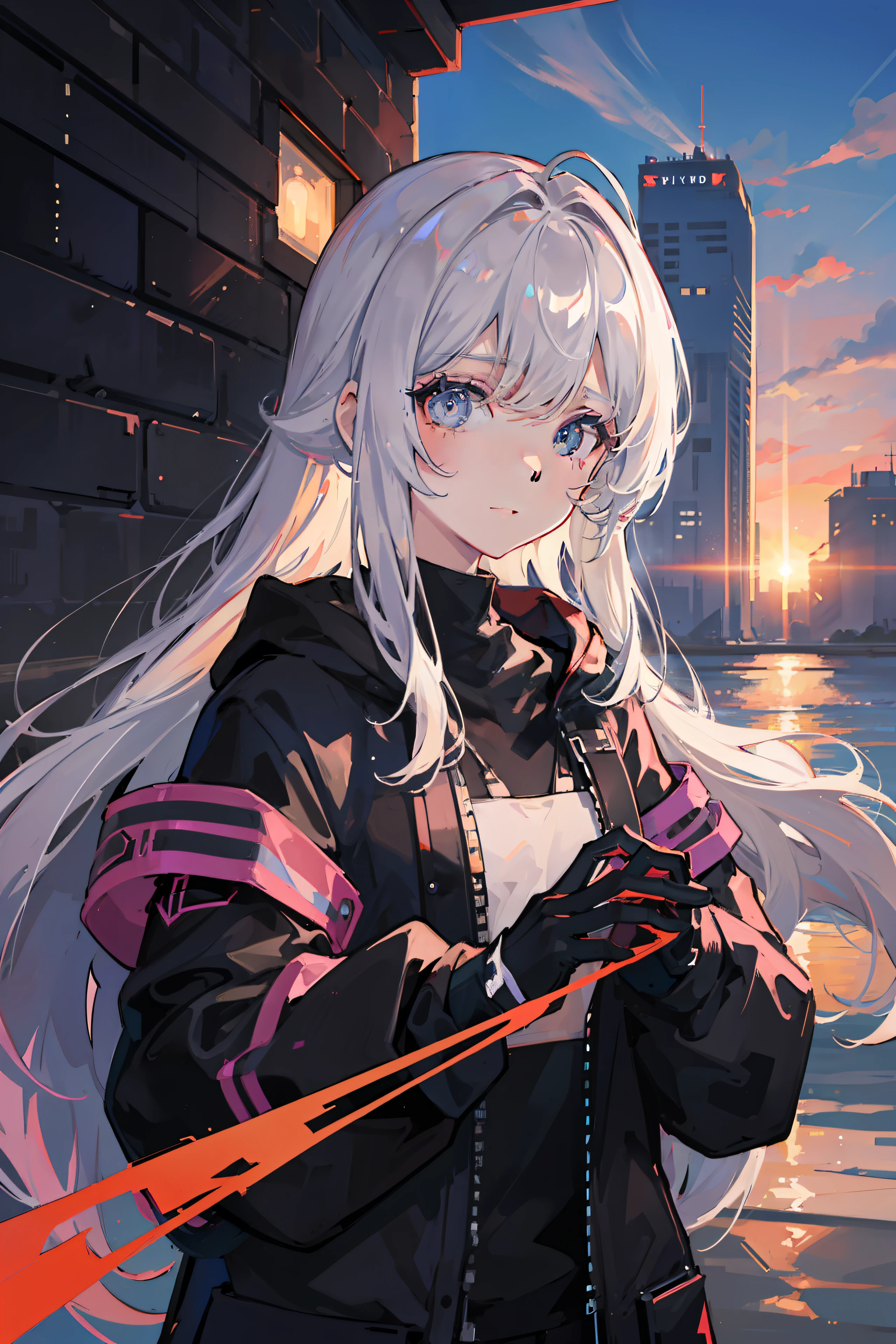 (nvinkpunk: 1.2) (snthwve style: 0.8) Corvette, light wave, sunset, complex and elaborate design