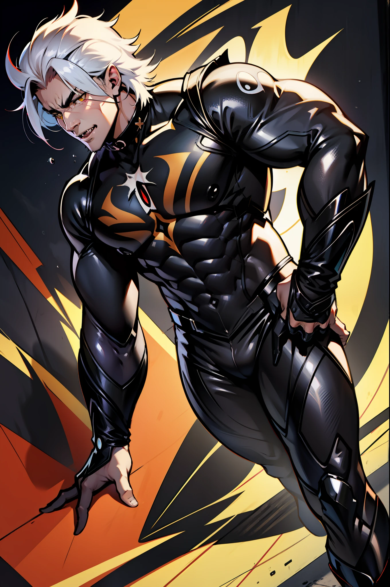 《the original god》Arataki Kazuto , male people， chest muscle， Sexy , Venom symbiote for your body, Black mucus of the body , into venom, venomize，Black bodysuit，（Cloak），Red cape，Abs，（Adult male）（（Venom possession，venom symbiote）），over-Tortoise Man，Battle damage，((Masterpiece)), ((Best quality)), Ultra detailed,((illustration)), Dynamic Angle, Detailed light, (Delicate eyes), Floating, 1boy, Male focus, Head, Clothing, Yellow eyes, necklace, tattoo, (Forehead:0.8), (ahoge:0.8), jewelry, brunette color hair,apathy，Ray， chest muscle， Sexy , Venom symbiote for your body, Black mucus of the body , （into venom）, Venom，frontage，Bust photo，White tight-fitting top，spiderman outfit，style of anime4 K， 4K anime wallpaper， Badass anime 8 K， 4 k comic wallpaper， young anime man， Anime boys， Anime wallpapers 4 k， Anime wallpaper 4K， High quality anime art style， Anime moe art style， Anime art wallpaper 8 K， Anime art wallpaper 4 K， RGB lighting，