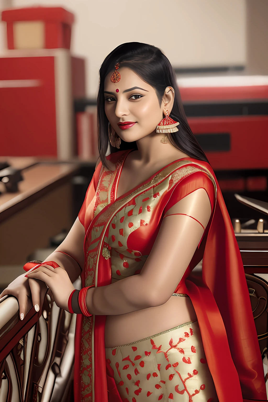 wear a red saree