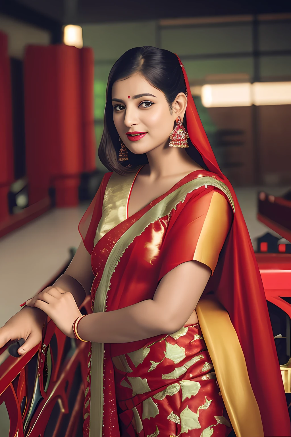 wear a red saree
