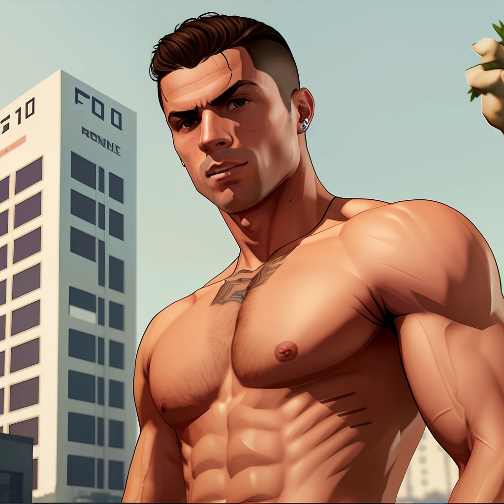 Cristiano ronaldo, full body, gtav style, detail body, 8k resolution