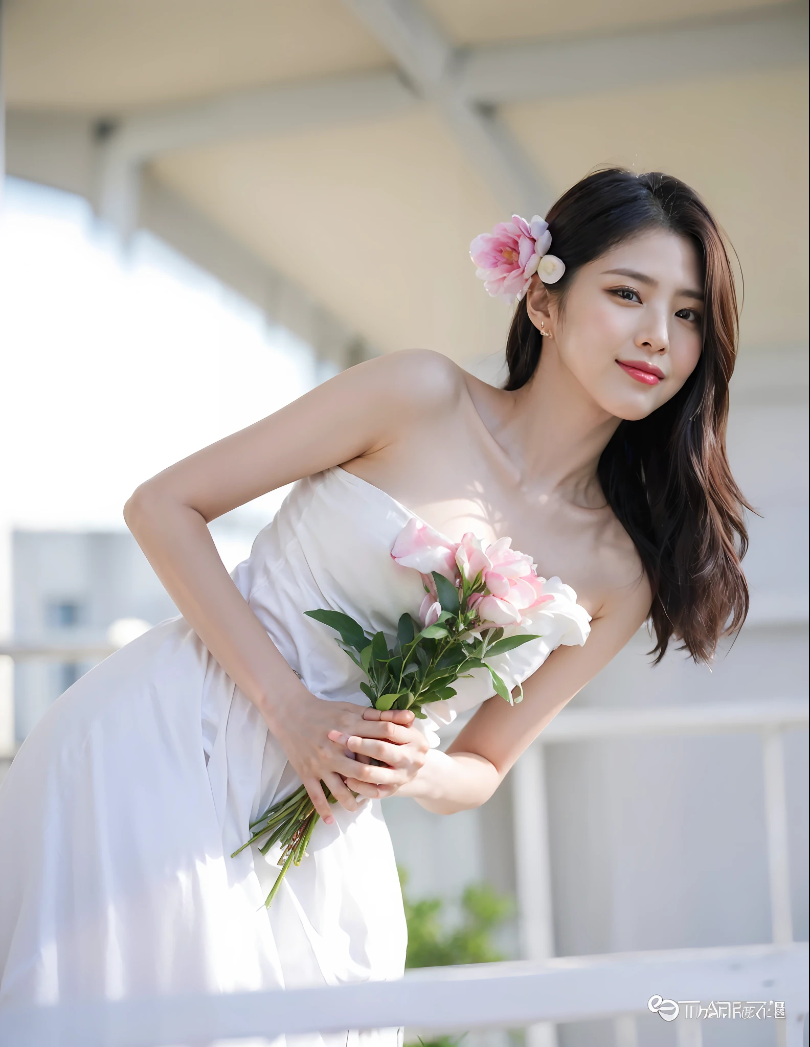 ( (8K:1.27), Best quality at best, tmasterpiece, 超高分辨率:1.2) photore,Beautiful Chinese woman (big breasts beautiful:1.1) (The clothes ar:1.21) ,ellegance、fanciful、the detail、geomerty、Gradient lighting,1girll, Delicate skin, looking at viewert, Brown eyes,ssmile ,(fashion hair:1.2), (Large breasts:1.0), (medium areolae:0.8), (realisticlying:1.4), (Best picture quality:1.0), (超高分辨率:1.0), 8K, RAW photos, (tmasterpiece:0.2), (PureErosFace_V1:0.5)