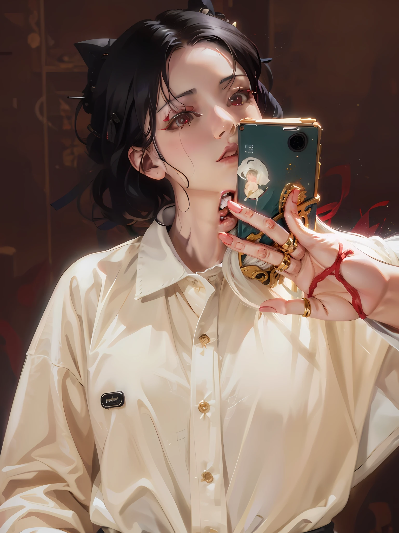 White hair and red eyes