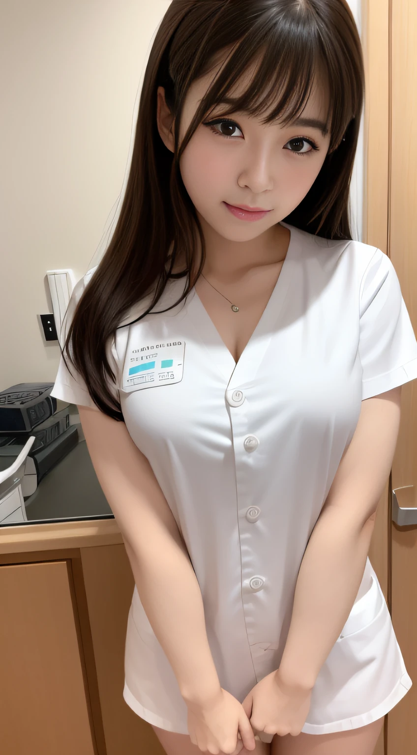 hightquality、masterpiece、ultra res、a beauty girl、cute girl face、hospitals、nurse、Wearing nurse clothes、full bodyesbian、Famous actresses of Japan、very beautif、A sexy