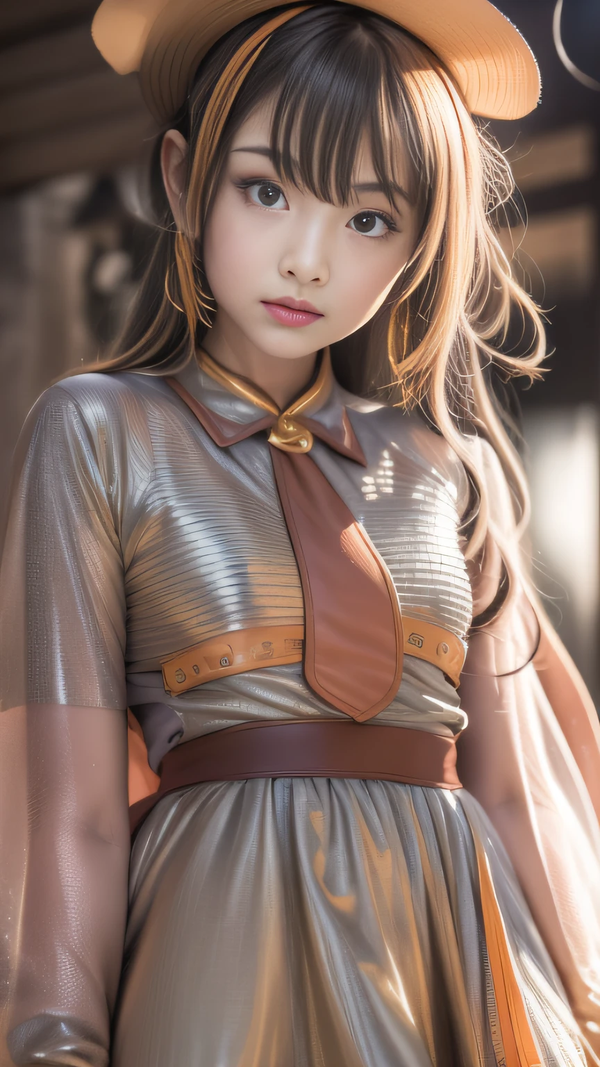 16k, RAW photo, Top quality, Masterpiece（hyper HD）brunette color hair，15 year old Japanese girl，Uniform skirts，Crocodile leather boxing holster，Coarse linen cape，Soft lips，Glossy lips，The girl has fair and tender skin，Soft hair like slippery silk，Sparkling，Almost reluctant to look away。But you know，She wears a sun dress！Imagine that，She just wore a nightdress to go shopping in the bustling Sanlitun，One can't help but want to take a closer look。Take a closer look, desi，Her nightdress is quite fashionable，The skirt flutters in the wind，It's like adding a touch of energy to the whole street，[Nopfun Anime] Hypnotize a cool tsundere sister、An anime that makes you with a cowgirl position so that your shake and vulgarly，Lip zoom camera，head portrait，Head down and sleepy-eyed，looking at the viewer only"， best qualtiy， hyper HD， （realisticlying：1.4），， A high resolution， the detail， RAW photogr， Sharp Re， Nikon D850 Film Stock Photo by Jefferies Lee 4 Kodak Portra 400 Camera F1.6 shots, Rich colors, ultra-realistic vivid textures, Dramatic lighting, Unreal Engine Art Station Trend, cinestir 800，