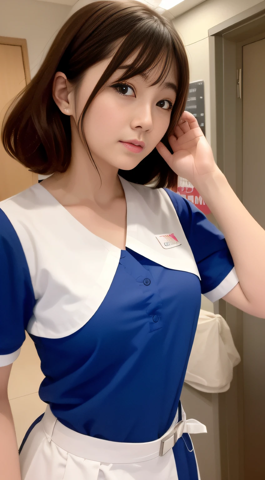 hightquality、masterpiece、ultra res、a beauty girl、cute girl face、hospitals、nurse、Wearing nurse clothes、full bodyesbian、Famous actresses of Japan、very beautif、A sexy