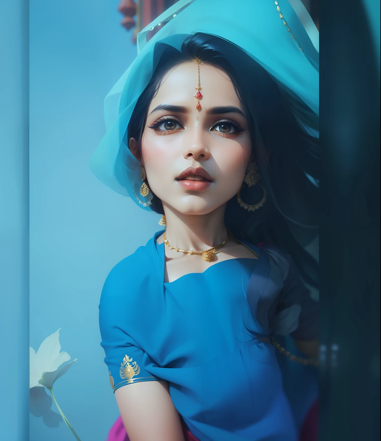 Indian classical attire with royality fansy type of hq quality image