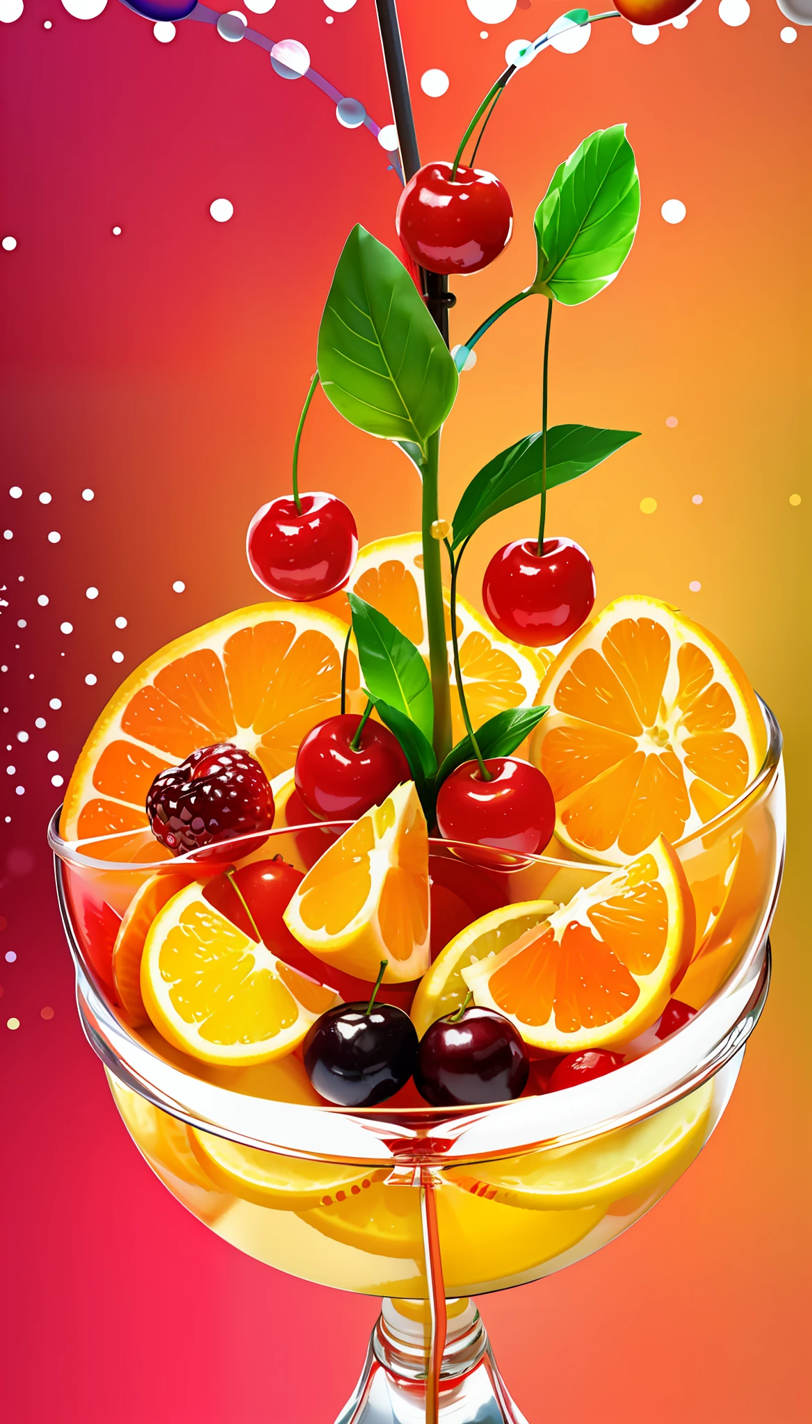 Close up of fruit splashed on bananas and oranges, colorful hd picure, cherry explosion, 4 k hd wallpapear, cherries, Amazing wallpapers, Fruits, wallpaper hd, wallpaper mobile, personal profile picture, wallpaper - 1 0 2 4, author:Cherry fountain, berries dripping juice, digital art picture, Inspired by the cherry fountain, wallpaper hd