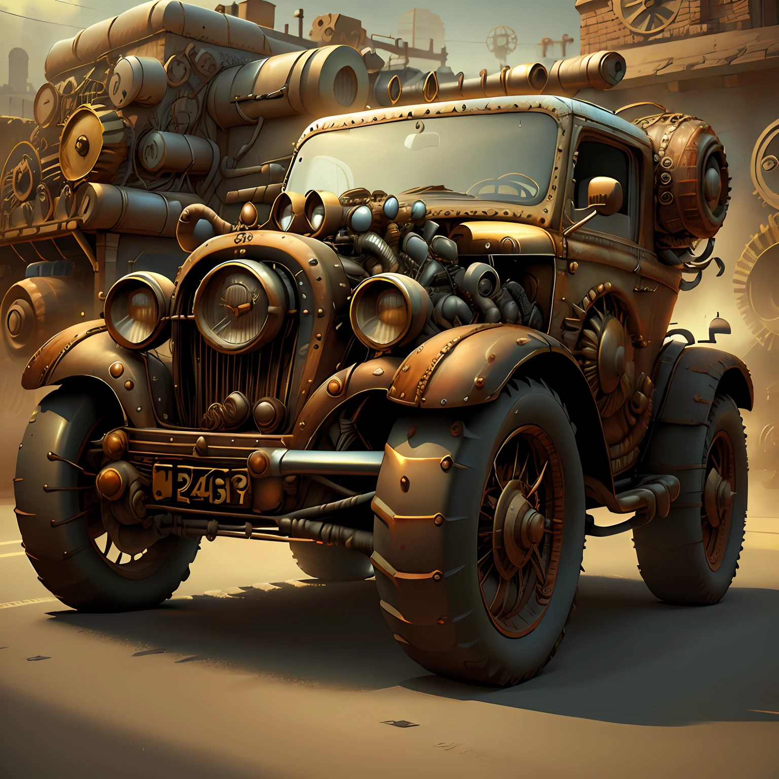 Muscler Car CogPunkAI ,Cores 64 k, cores,..3d