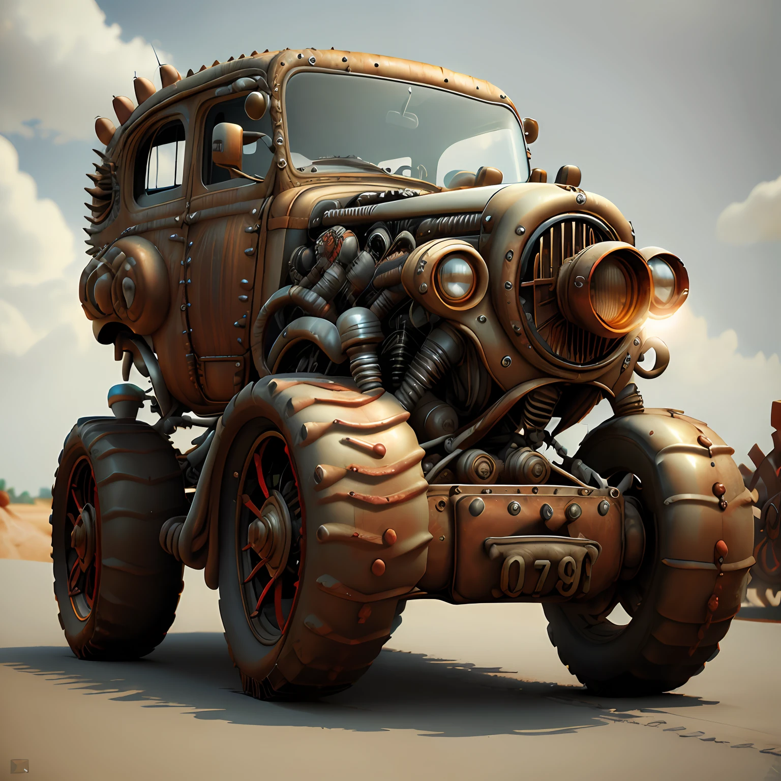 Muscler Car CogPunkAI ,Cores 64 k, cores,..3d