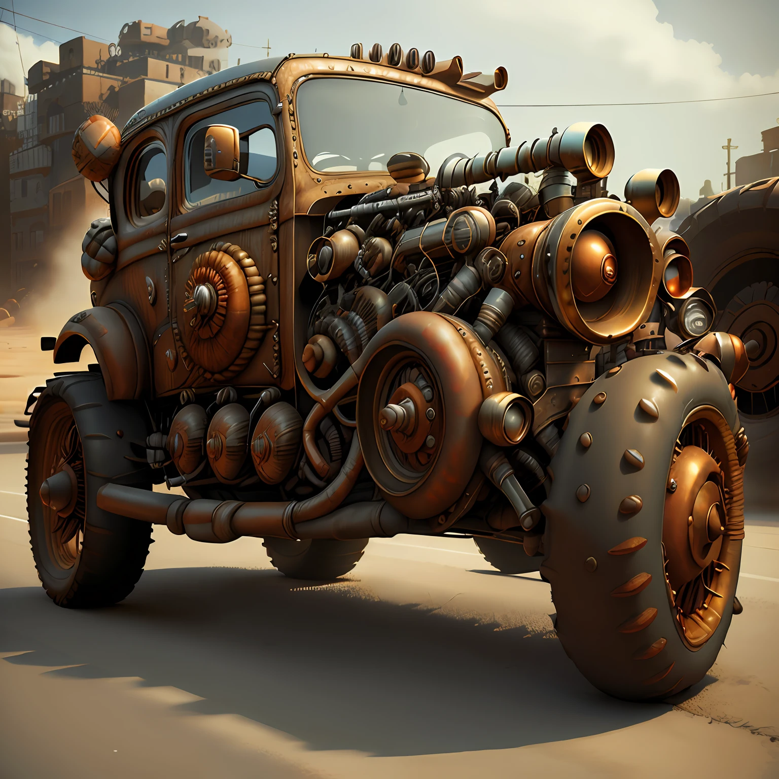 Muscler Car CogPunkAI ,Cores 64 k, cores,..3d