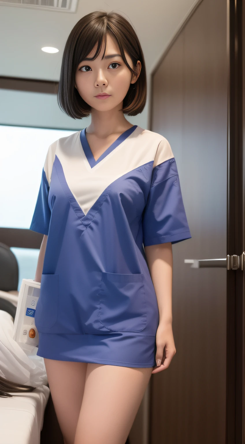 hightquality、masterpiece、ultra res、a beauty girl、cute girl face、hospitals、nurse、Wearing nurse clothes、full bodyesbian、Famous actresses of Japan、very beautif、A sexy