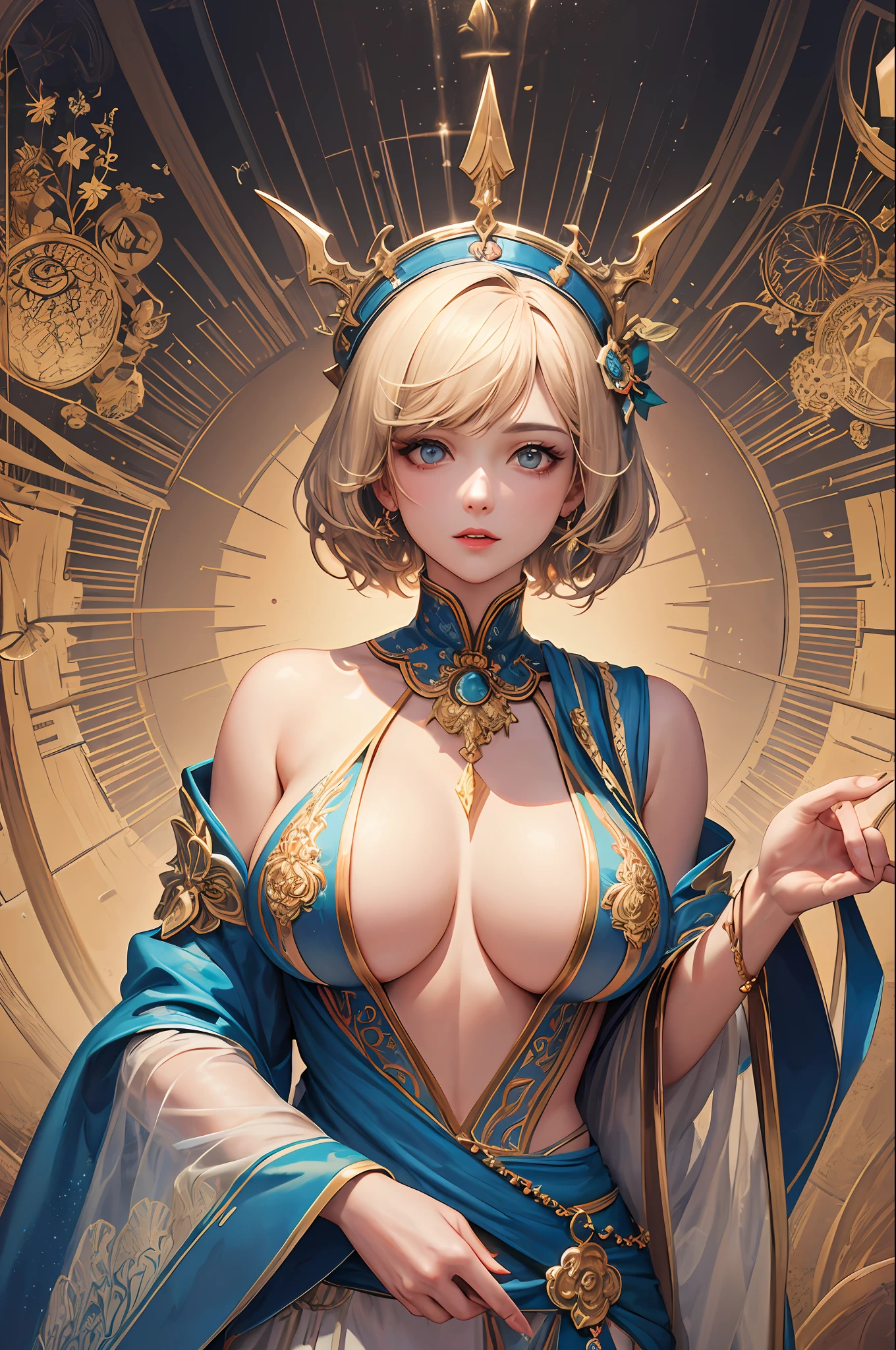（tmasterpiece，top Quority，best qualtiy，offcial art，Beauty and aesthetics：1.2），（Feminine），Extremely detailed，（s fractal art：1.3），extremely colorful，Most detailed，Bigboobs