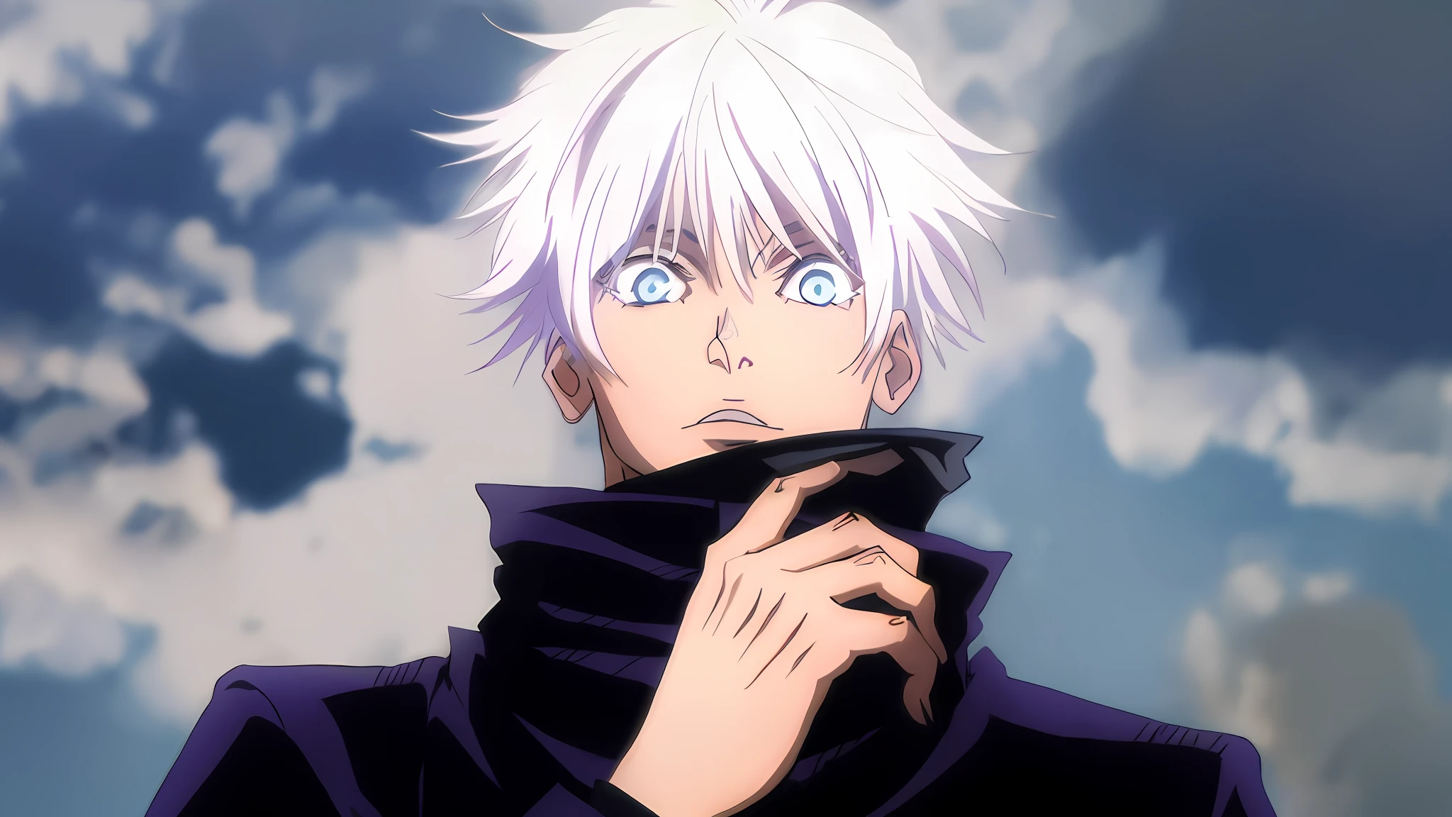 cara de anime com cabelos brancos e olhos azuis segurando um objeto preto, Nagito Komaeda, divindade de cabelos brancos, killua zoldyck cabelo preto, cabelos brancos, cabelos brancos, Nagito Komaeda de Danganronpa, cara de anime alto com olhos azuis, um louco de cabelos prateados, personagem de anime masculino, Hajime Yatatate