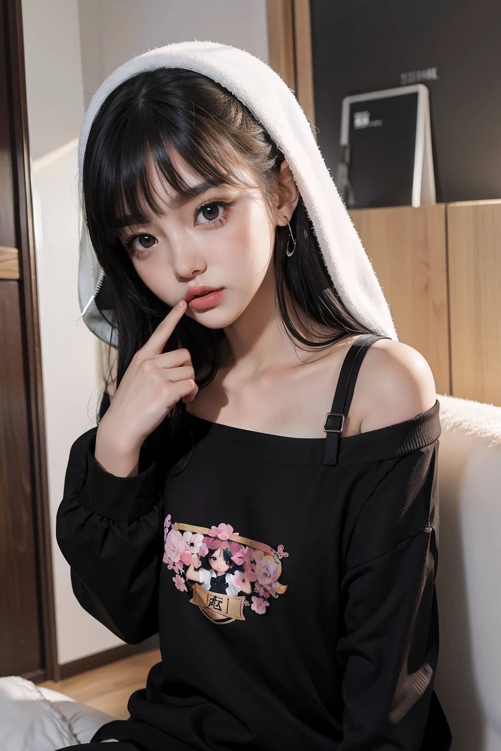 best quality, masterpiece, solo, , bishoujo, kawaii, black hair