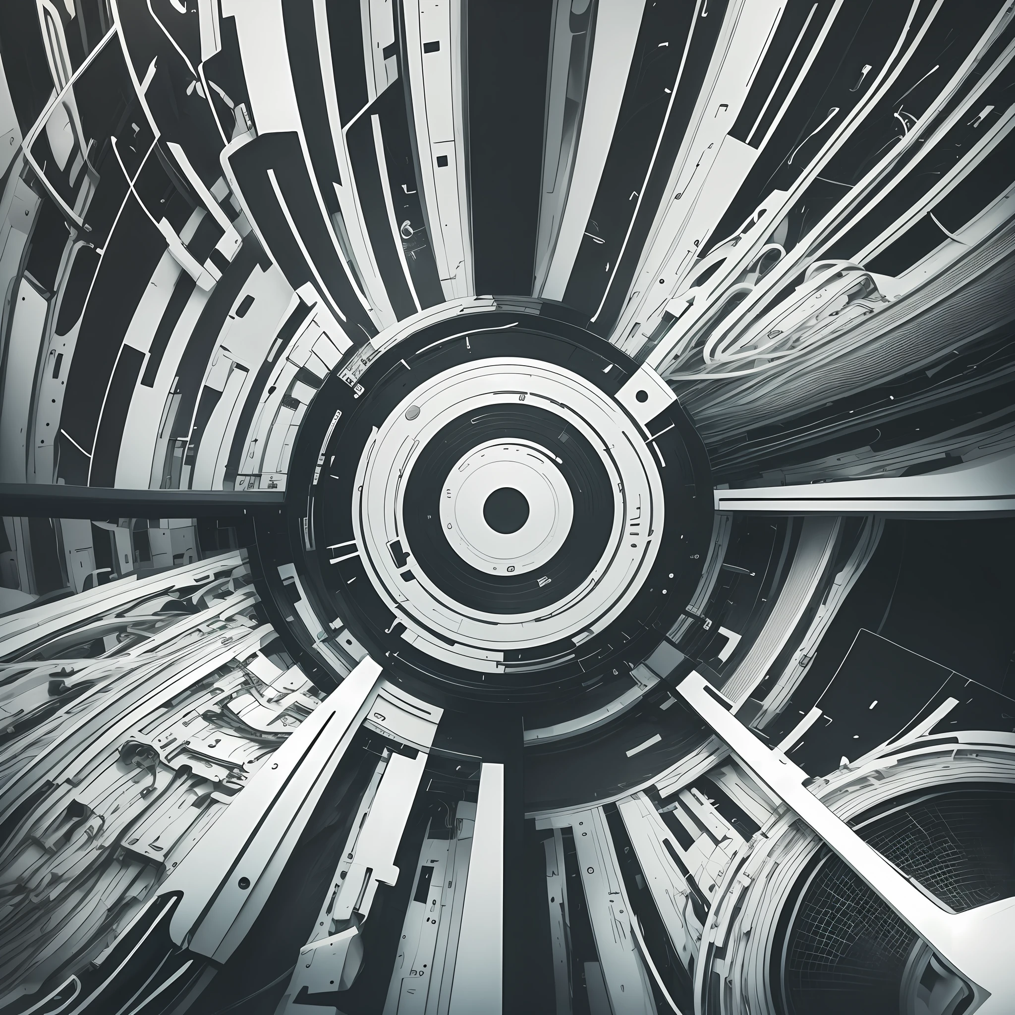 "Develop a minimalist logo for the company 'Engenharia do Som', which specializes in creating AI music and offers completely copyright-free content. The logo should convey the message of sound icons, sound waves, abstract shapes that refer to the technology and musical notes. Use black and white colors. The font must be modern and elegant, ensuring legibility and harmonization with the elements of the logo. Pay attention to creativity and simplicity of approach." --auto --s2