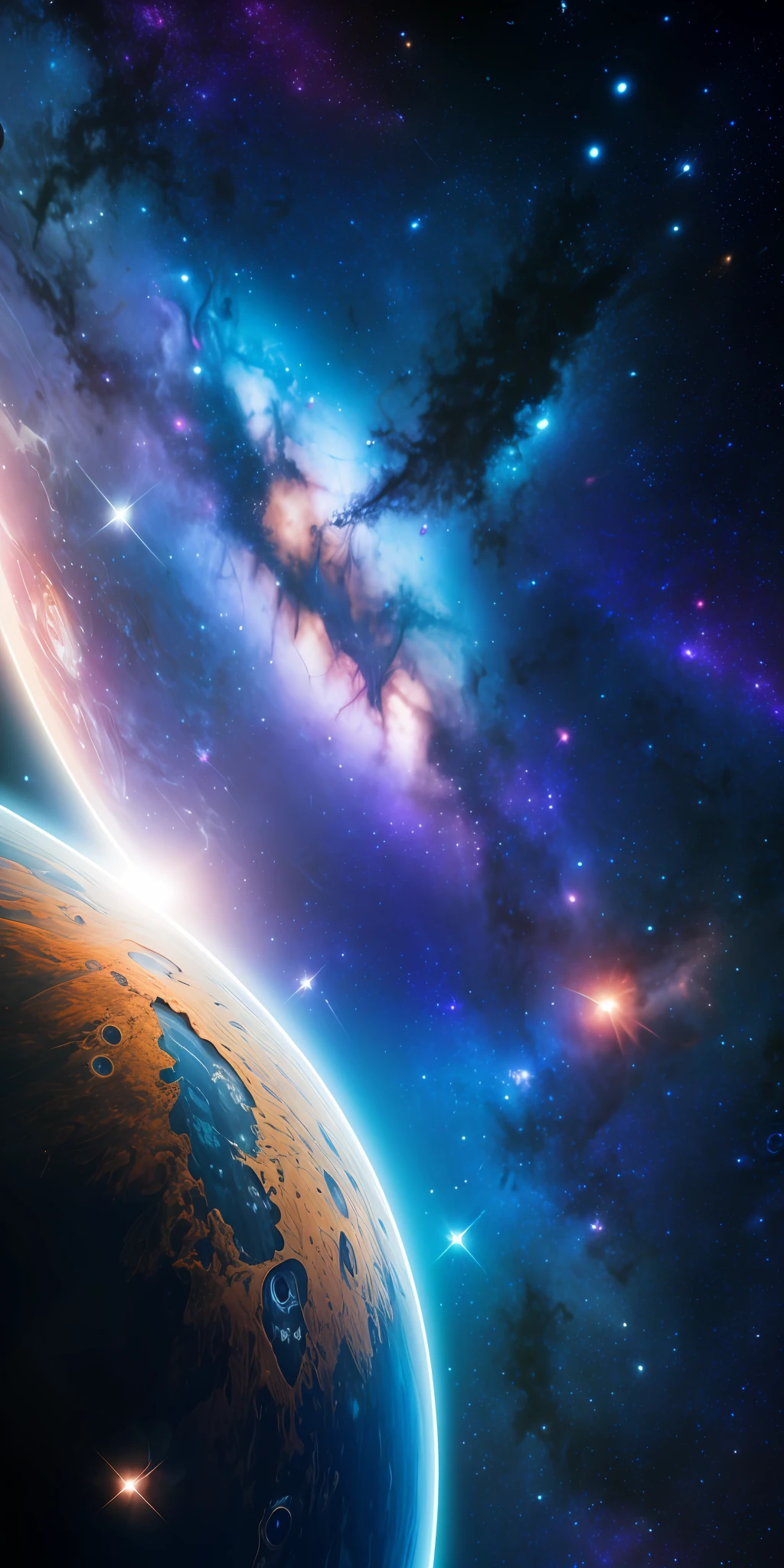 masterpiece, best quality, high quality, extremely detailed CG unity 8k wallpaper, Depth of Field, HDR,,Photorealistic,extremely detailed, Intricate, High Detail, universe, space, galaxy, stars, planets, astronomy, cosmos, celestial, nebula, black hole, solar system, cosmic rays, supernova, deep space, astronomical objects