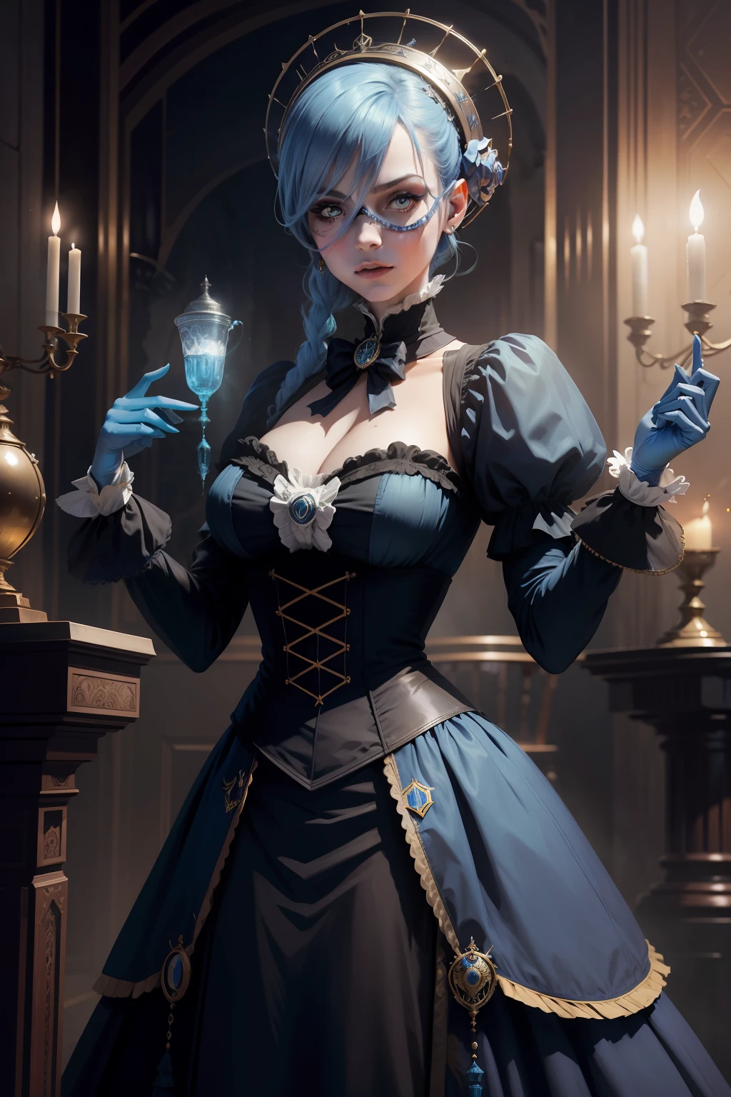The Republican Council aetherpunk Victorian masked robots hex blue sitillant, Princesa Isabel a libertadora dos pecados