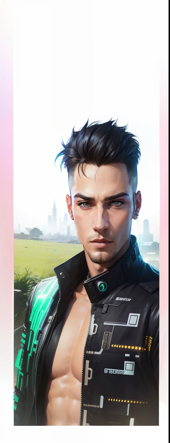 Change background cyberpunk handsome boy, realistic face, 8k, ultra realistic