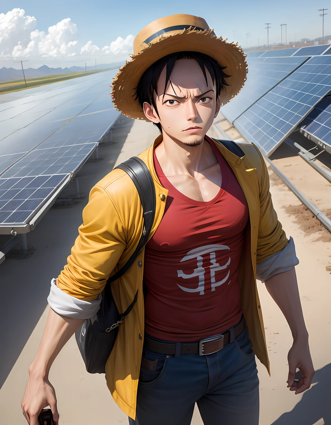 One Piece Luffy transformed into fifth gear in Qinghai Province's Gonghe Photovoltaic Industrial Park