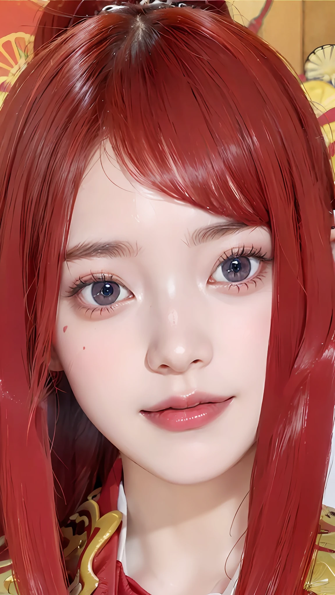 1girl, (8k, RAW photo, best quality, masterpiece:1.2), (ultra highres:1.0),detailed illustration, (real person,fashion photography portrait,photograph), detailed, detailed beautiful skin, (realistic, photo-realistic:1.37), uzumaki kushinaNS, solo, professional lighting, pink dress with flower), village, east asian architecture, trees, village hidden in the leaves background,looking_at_viewer, smile,red hair,red eyes,mitain,toeless footwear,kunai,facial mark,konohagakure symbol,fighting_stance,fence,ninja,adjusting gloves,sleeveless,cleavage, indoor background, blue eyes