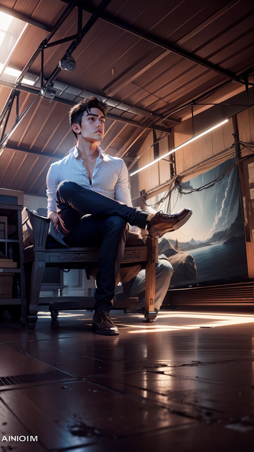 Change background, realistic photo, handsome boy