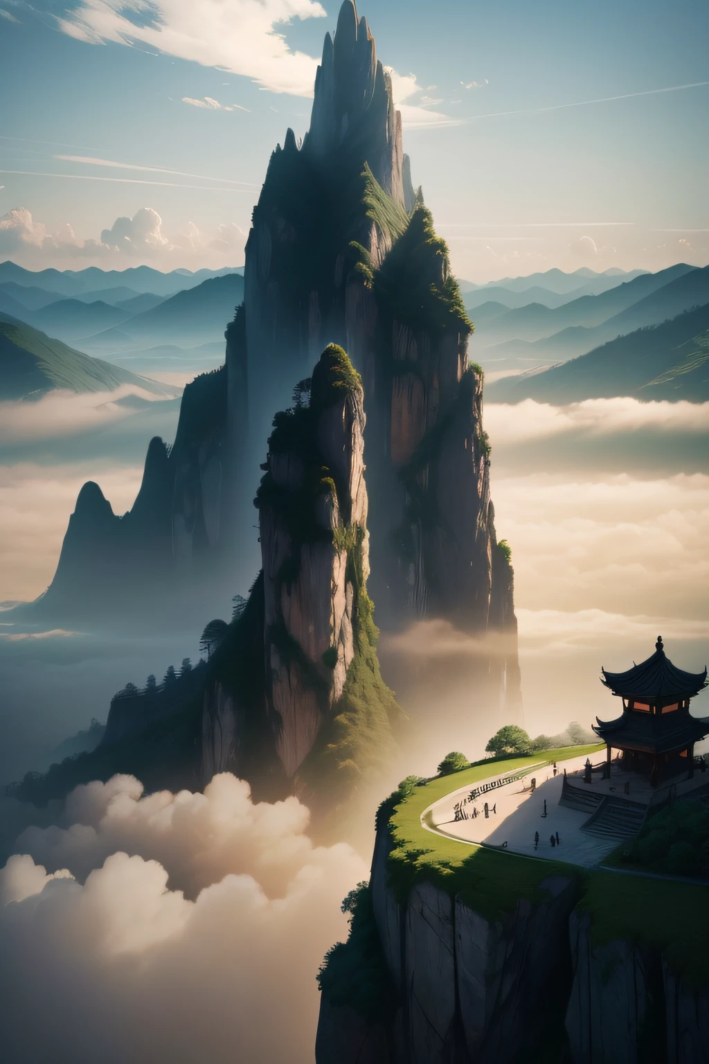 "Once the sea was difficult to water，Wushan is not a cloud，(CG artwork type)wallpaper hd，Delicate and beautiful，Soft light and shadow，Tranquil atmosphere，(Theme characteristics)The fog is thick，Mountains and rivers mingle，Relaxed，It's like a fairyland。"