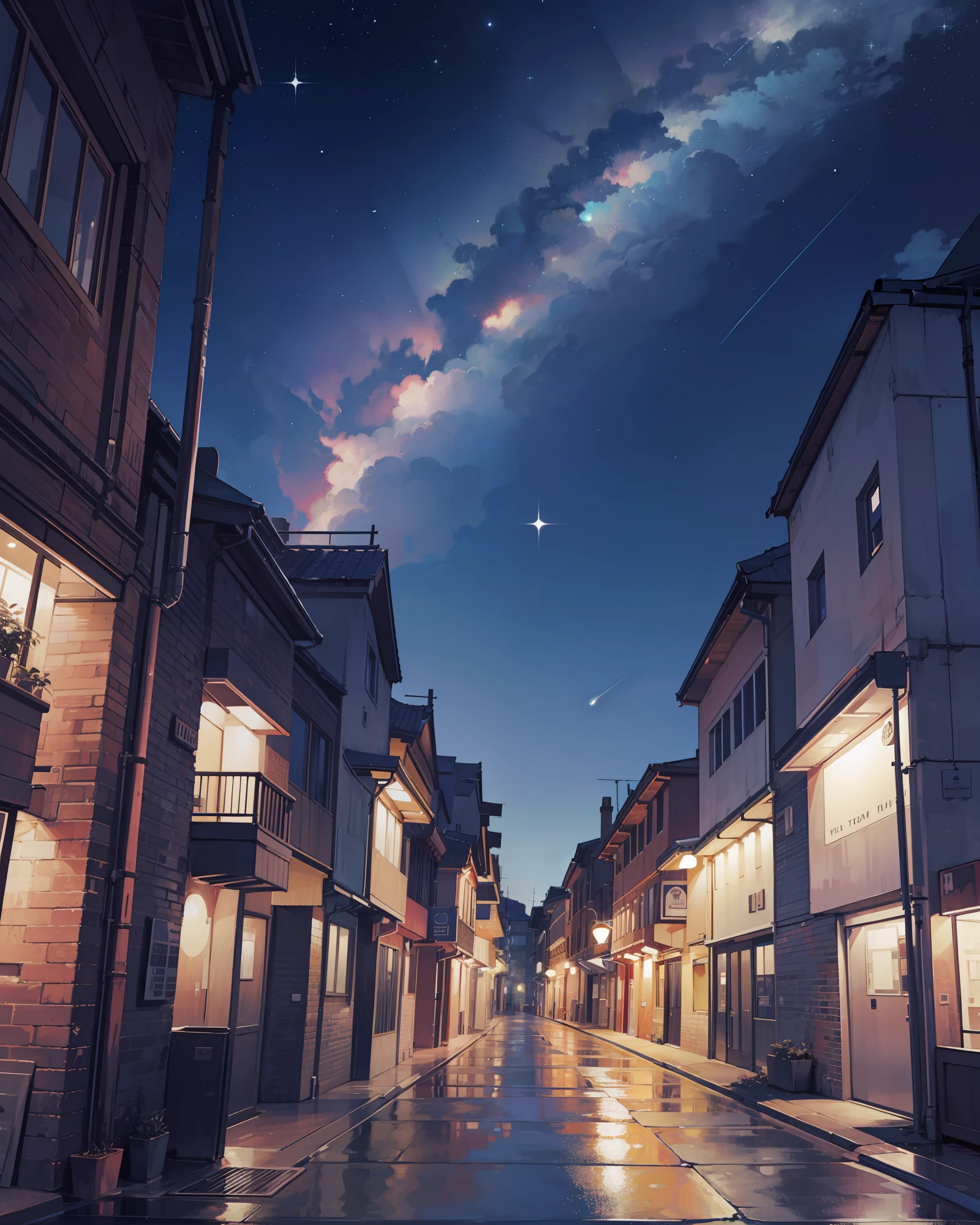 the night,empty of people,starrysky,suburb