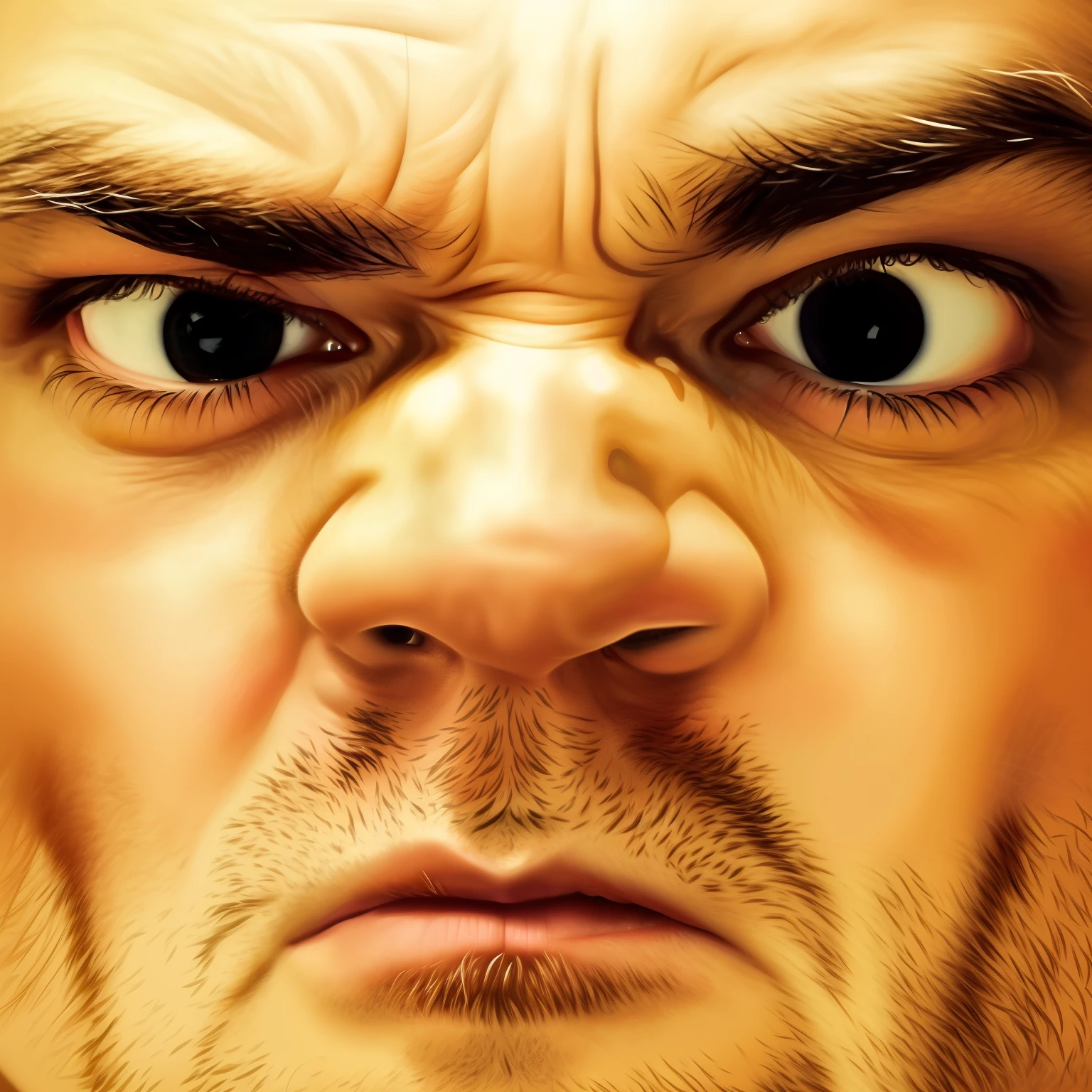 imagem arrogante de um homem com uma cara muito grande no rosto, nariz avermelhado, face severa, stern expression, mal-humorado [ velho ], arte digital muito realista, angry looking at camera, pintura digital ultra realista, mal-humorado, skeptical expression, pintura digital fotorrealista, angry expression, arte digital ultra realista, parecendo irritado, arte digital. foto realista, very angry expression