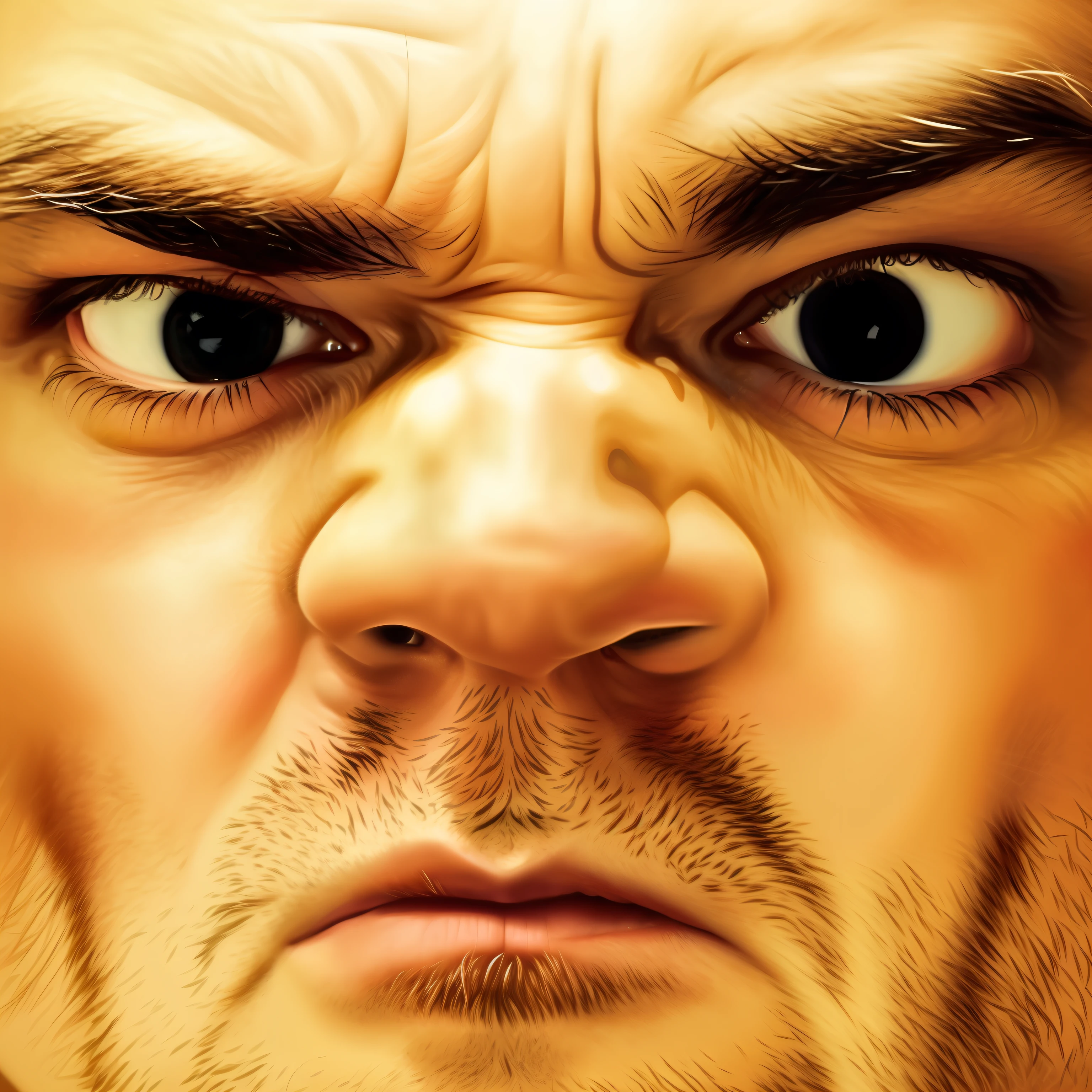 imagem arrogante de um homem com uma cara muito grande no rosto, nariz avermelhado, face severa, stern expression, mal-humorado [ velho ], arte digital muito realista, angry looking at camera, pintura digital ultra realista, mal-humorado, skeptical expression, pintura digital fotorrealista, angry expression, arte digital ultra realista, parecendo irritado, arte digital. foto realista, very angry expression