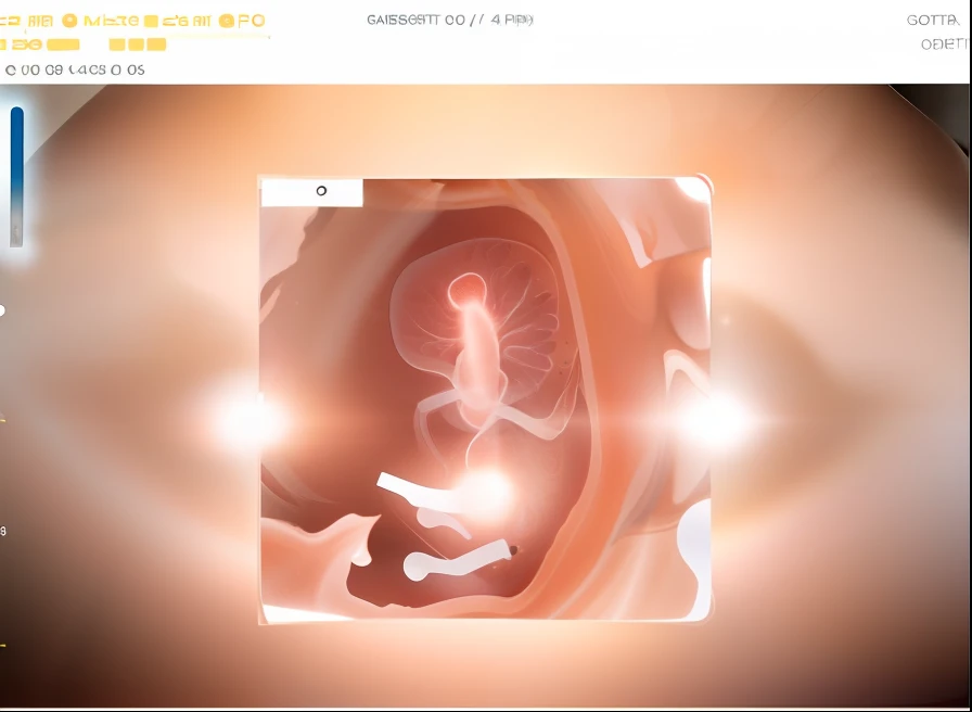 Image of a 10-week gestational embryo in a uterus, capture, 4K maternal photography, high quality analysis, very high quality analysis, high resolution scan video still image, blurred heavy, fetus, webcam images, high resolution scan, high quality professional scan, realistic footage
