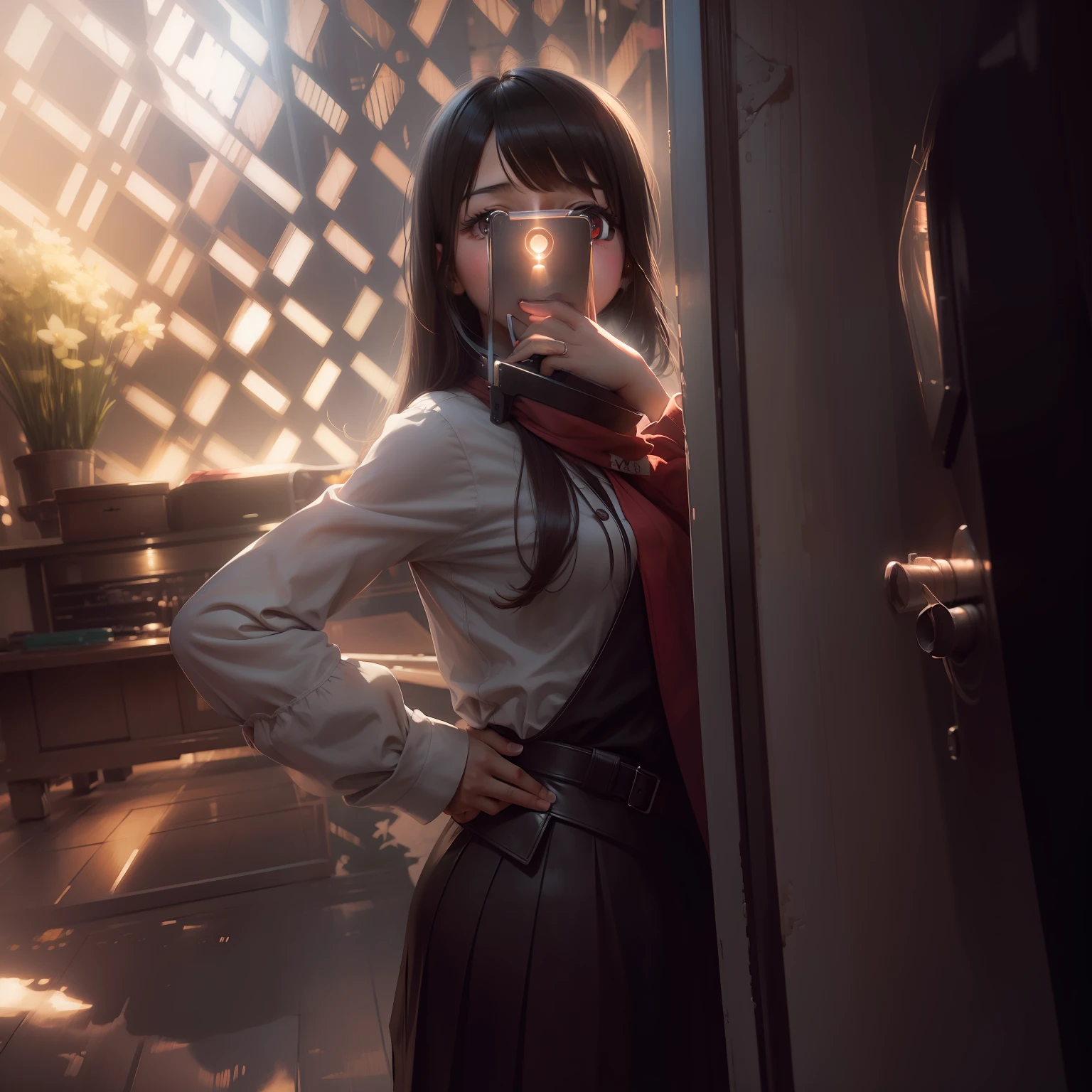 Change background in cute girl