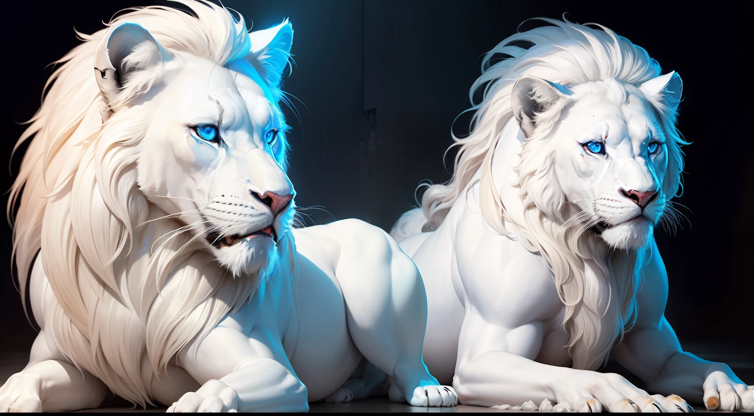 white lion, blue eyes, reino de gelo