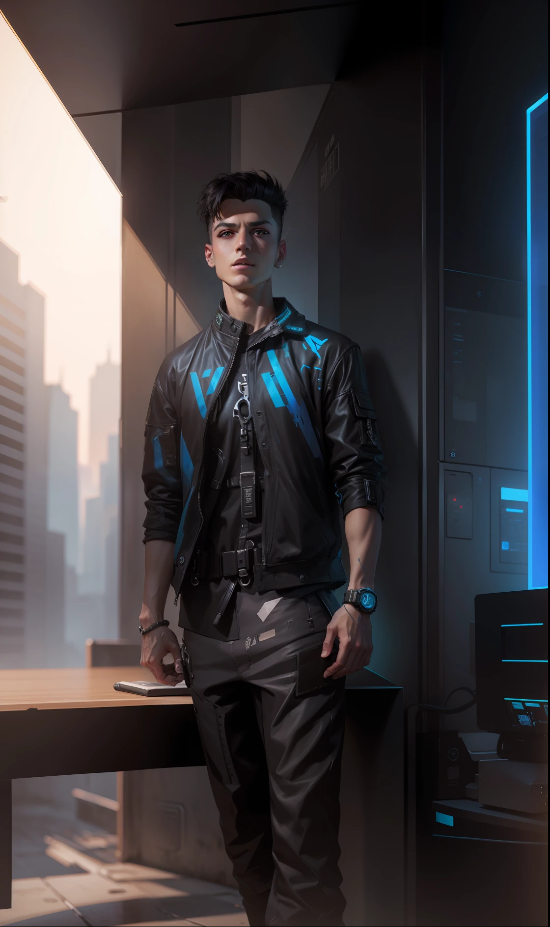 Change background cyberpunk cute boy , realistic face , High quality realistic ,8k ultra realistic,