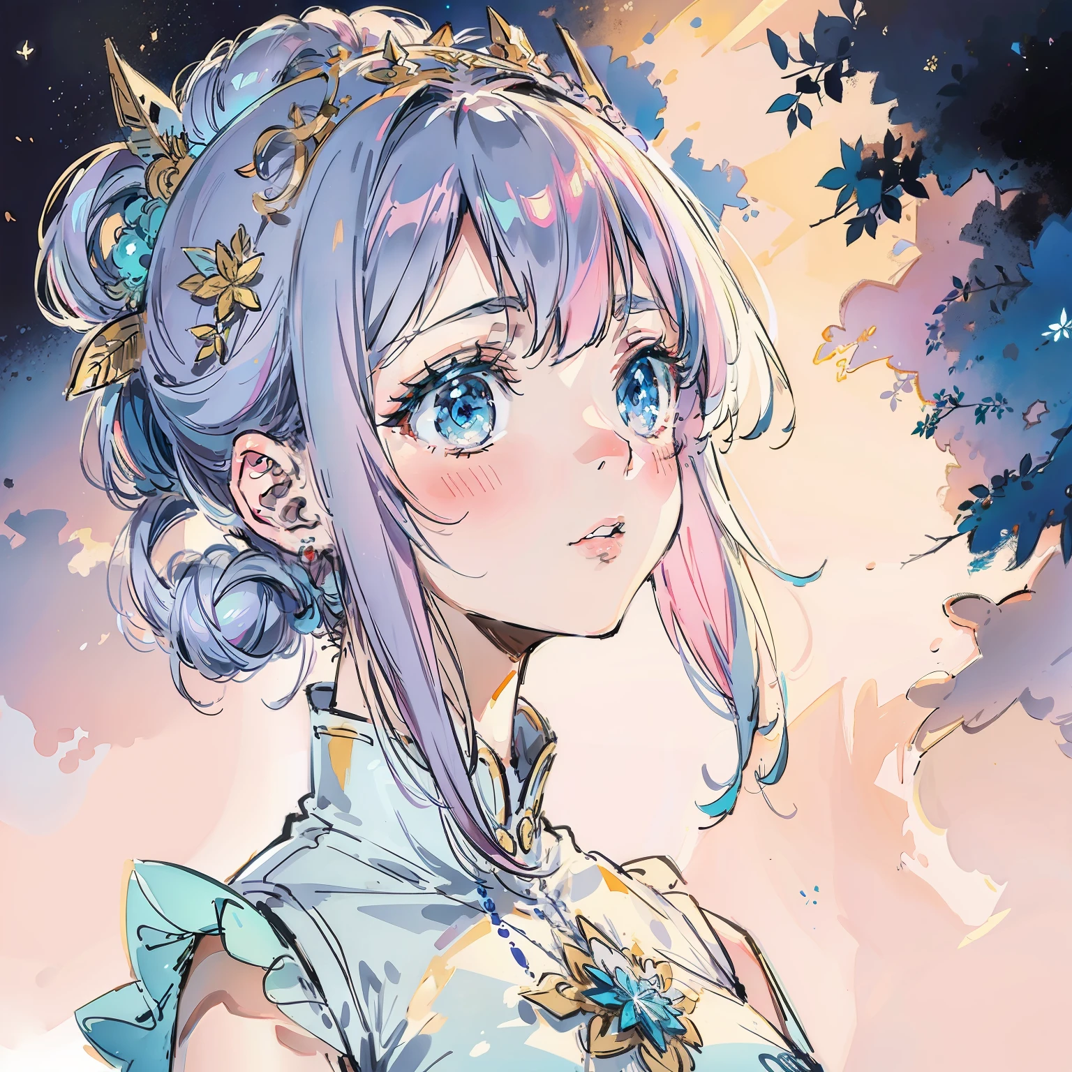 Eastern, ethereal, beauty, portrait, celestial, girl, head-shoulders