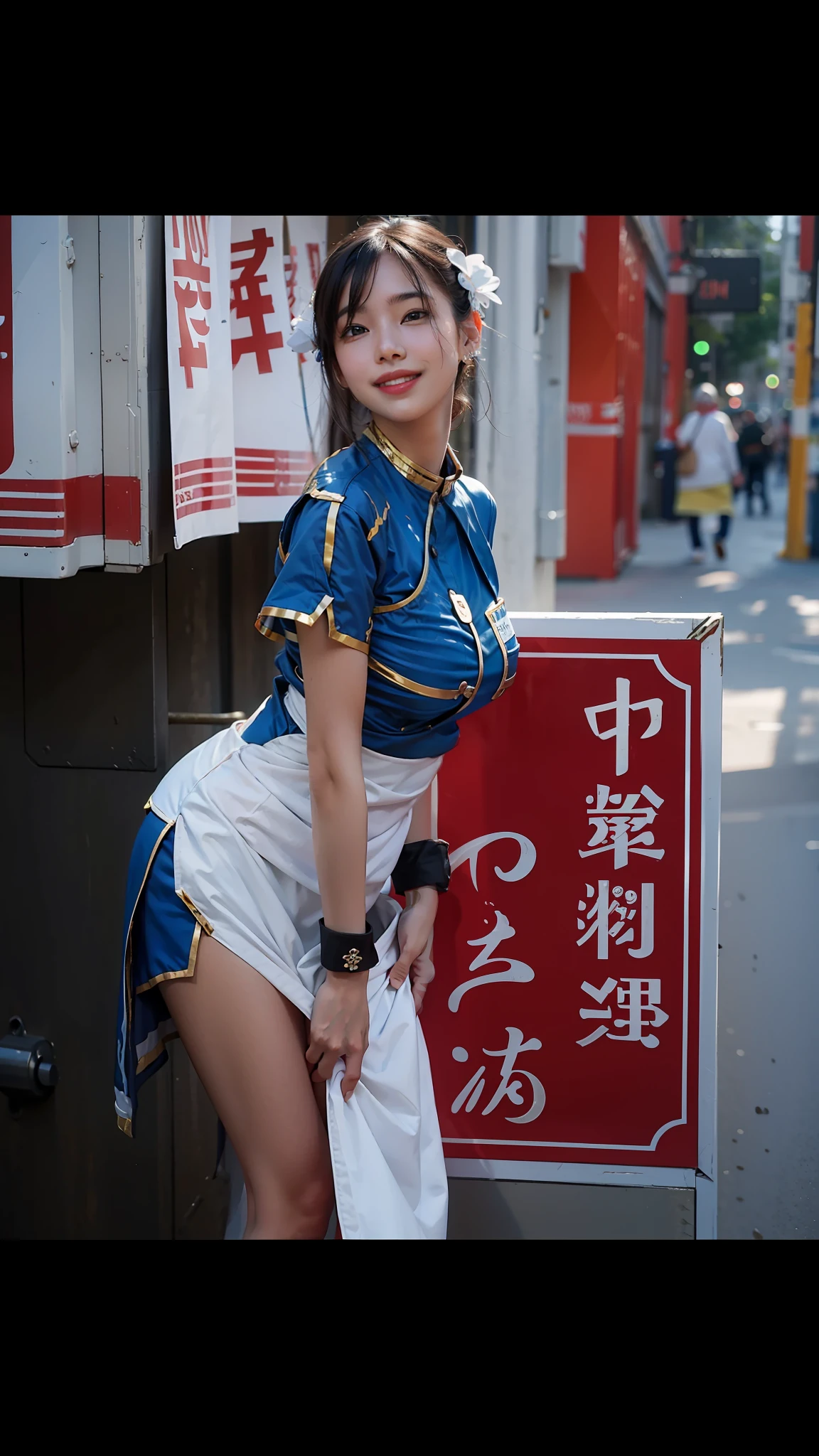best quality, masterpiece, ultra high res, photorealistic, 1girl, offshoulder, smile