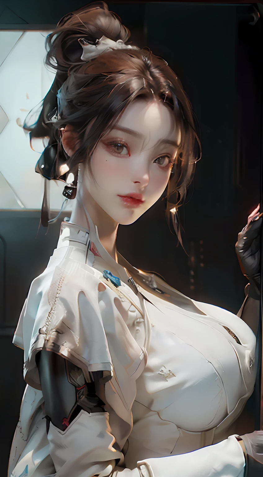 ((best qualtiy)), ((tmasterpiece)), (the detail:1.4), 3D, A beautiful cyberpunk female image,HDR（HighDynamicRange）,Ray traching,NVIDIA RTX,Super-Resolution,Unreal 5,Subsurface scattering、PBR Texture、post-proces、Anisotropy Filtering、depth of fields、maximum definition and sharpness、Many-Layer Textures、Albedo e mapas Speculares、Surface Coloring、Accurate simulation of light-material interactions、perfectly proportions、Octane Render、Two-colored light、largeaperture、Low ISO、White balance、the rule of thirds、8K RAW、比基尼、full bodyesbian、Semi-exposed milk