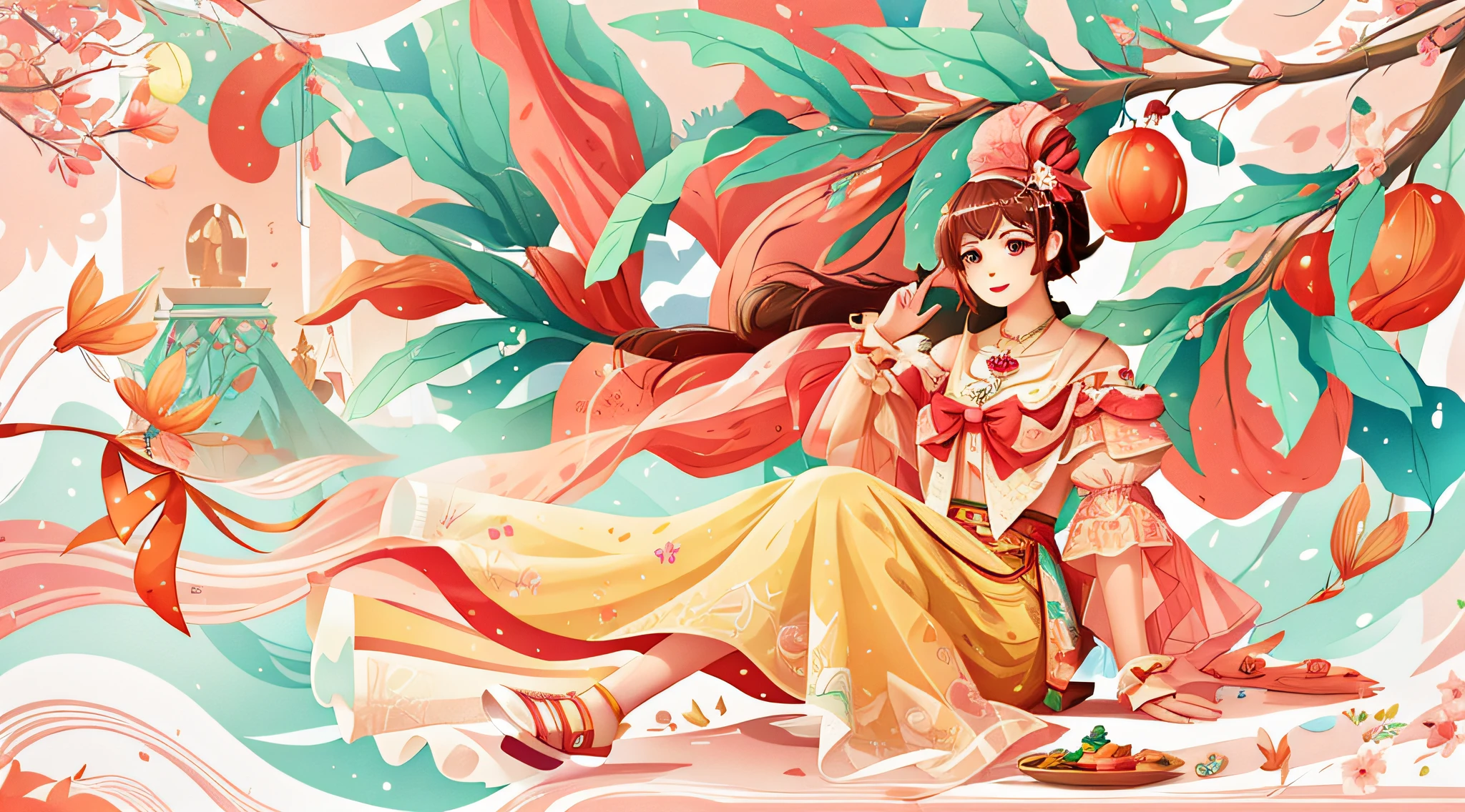 The date tree behind the girl is more visible，jujube