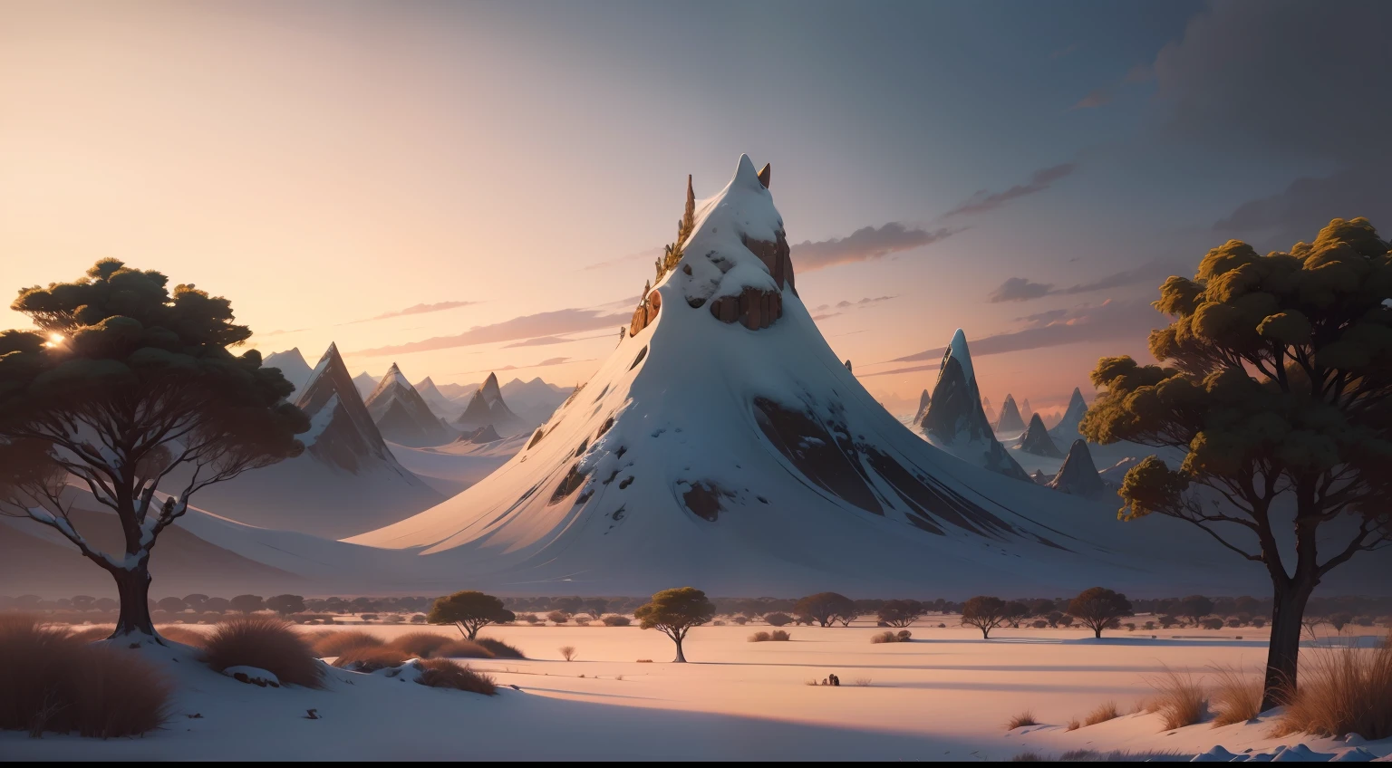 Savana de gelo, reino de neve, reino gelado