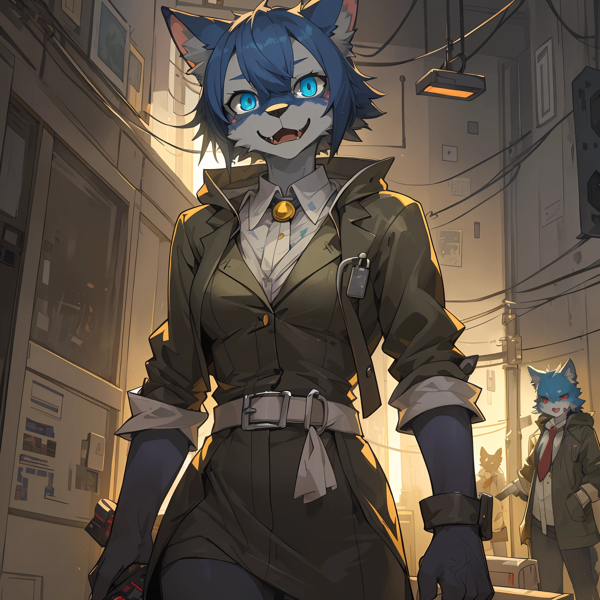 top quality, best quality, High-quality illustrations, masterpiece, super high resolution, detailed background, Hospitals with power outages, Spooky creatures, Horror Games, concept art, 6+boys, 6+girls, absurdres(highly detailed beautiful face and eyes)perfect anatomy, expression, good lighting, cinematic shadow(kemono, furry anthro),