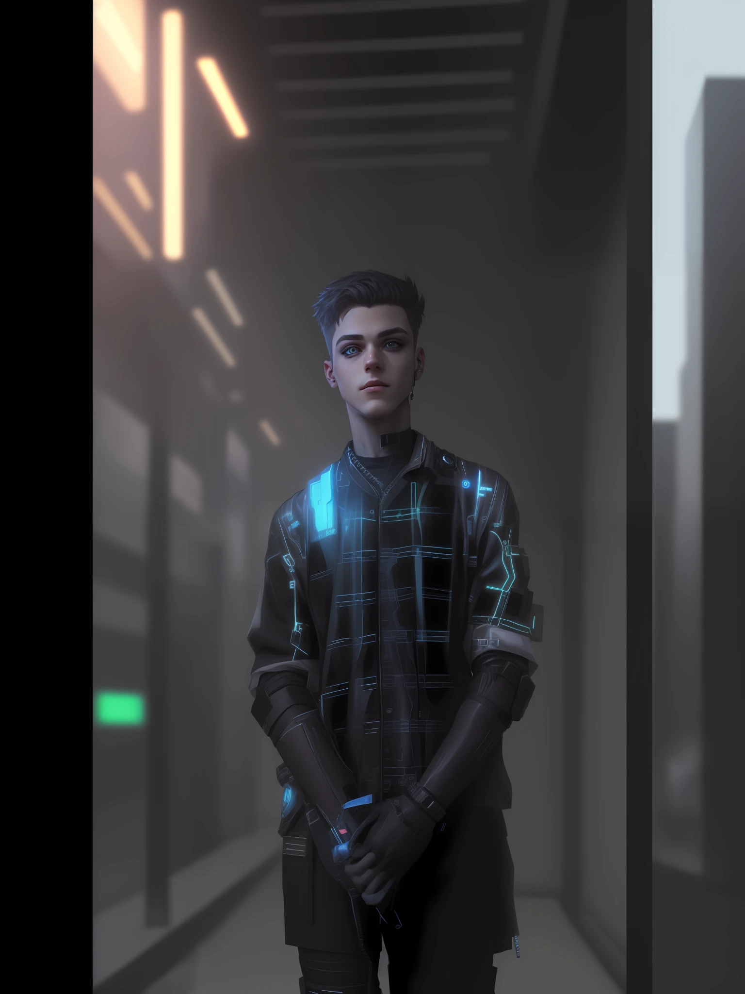 Change background cyberpunk cute boy , realistic face , High quality realistic ,8k ultra realistic,,