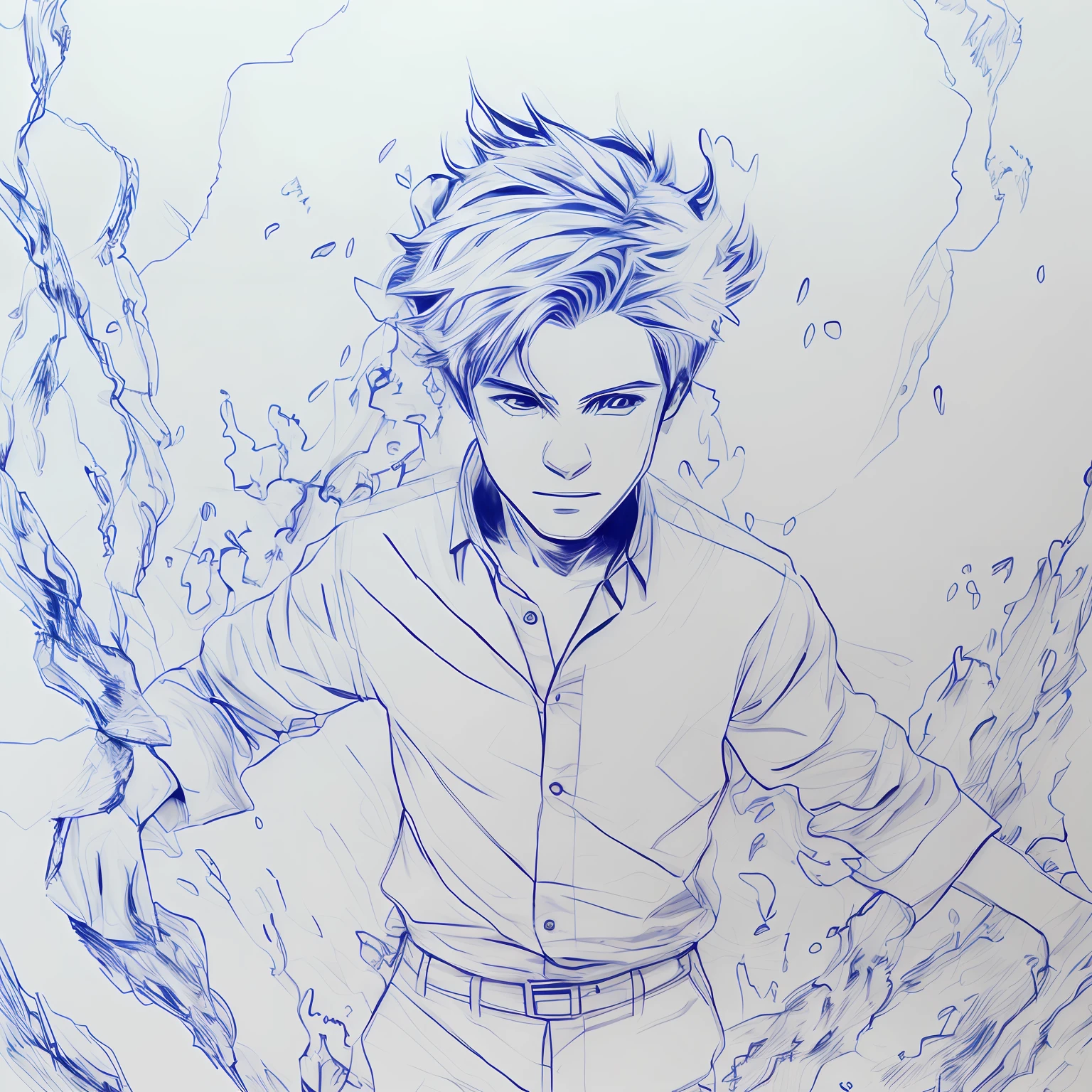 an anime line drawing of linus_sebastian,