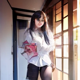 There was a woman in a short skirt holding a box, seductive anime girls, beautiful and seductive anime woman, Smooth anime CG art, Japanese goddess, Surrealism female students, Surrealism female students, photorealistic perfect body, Realistic schoolgirl, attractive anime girls, photorealistic anime girl rendering, oppai, ultra-realistic picture, breasts are small