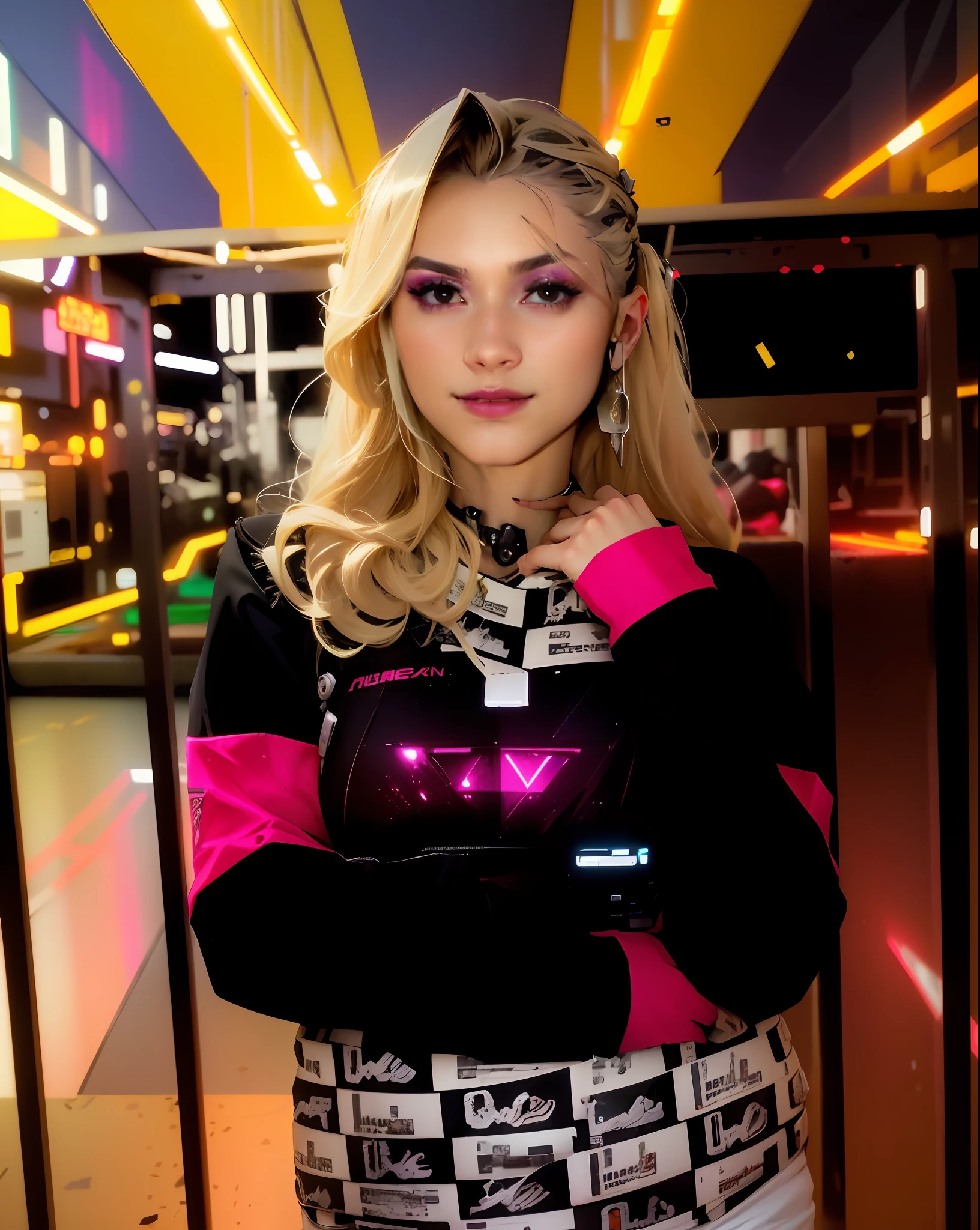 ((Best Quality)), ((Masterpiece)), (Very detailed:1.3), 3D, Beautiful (Cyberpunk:1.3) Female hacker, thick hair, half-exposed breasts, operating computer terminals, computer servers, LCD screens, fiber optic cables, corporate logos, HDR (High Dynamic Range), ray tracing, NVIDIA RTX, Super Resolution, Unreal 5, Subsurface scattering, PBR textures, Post processing, Anisotropic filtering, Depth of field, Maximum sharpness and sharpness, Multi-layered textures, Albedo and specular mapping, surface shading, accurate simulation of light-material interactions, perfect proportions, octane rendering, duotone lighting, low ISO, white balance, rule of thirds, wide aperture, 8K RAW, high efficiency sub-pixels, subpixel convolution, luminous particles,
