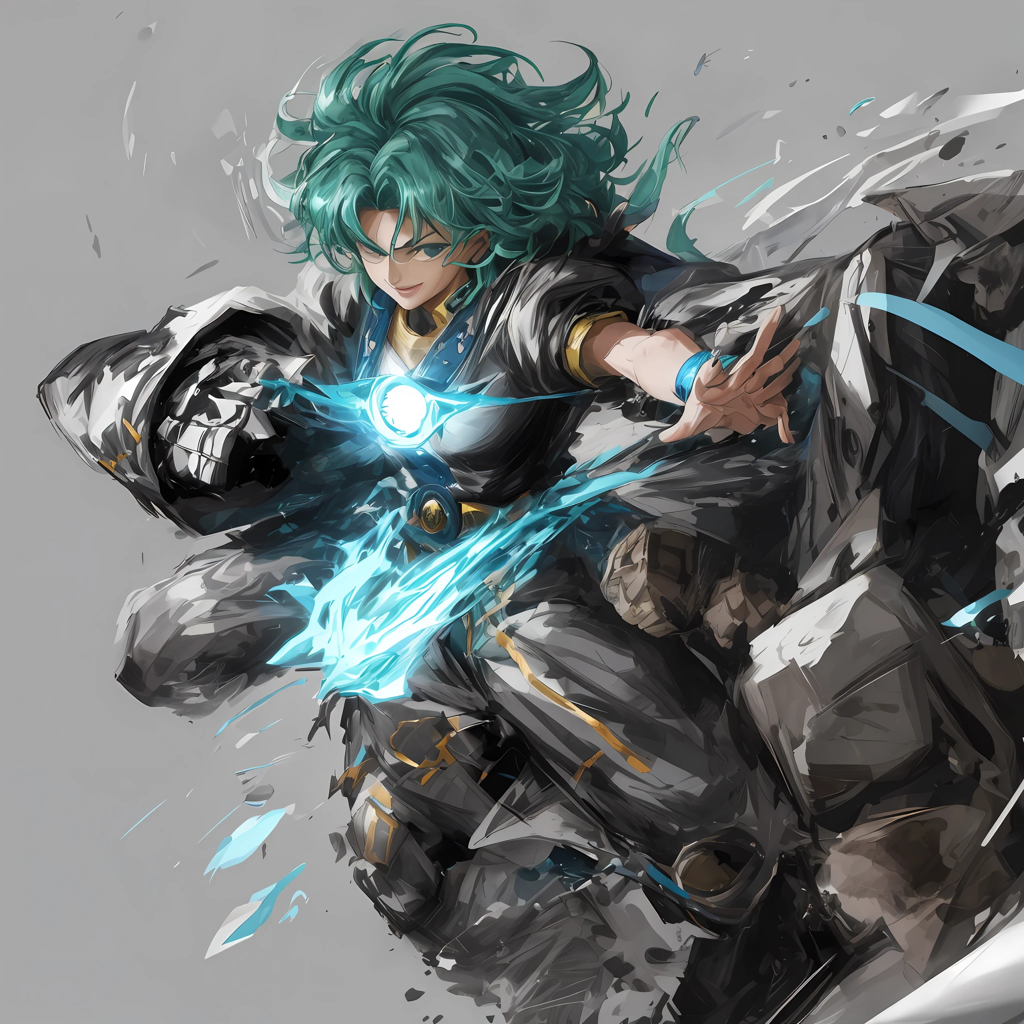 Wearing loose and streamlined clothes without losing a sense of dynamism。A force field is generated as a result of wearing fighting spirit.。Fit all objects on the screen。