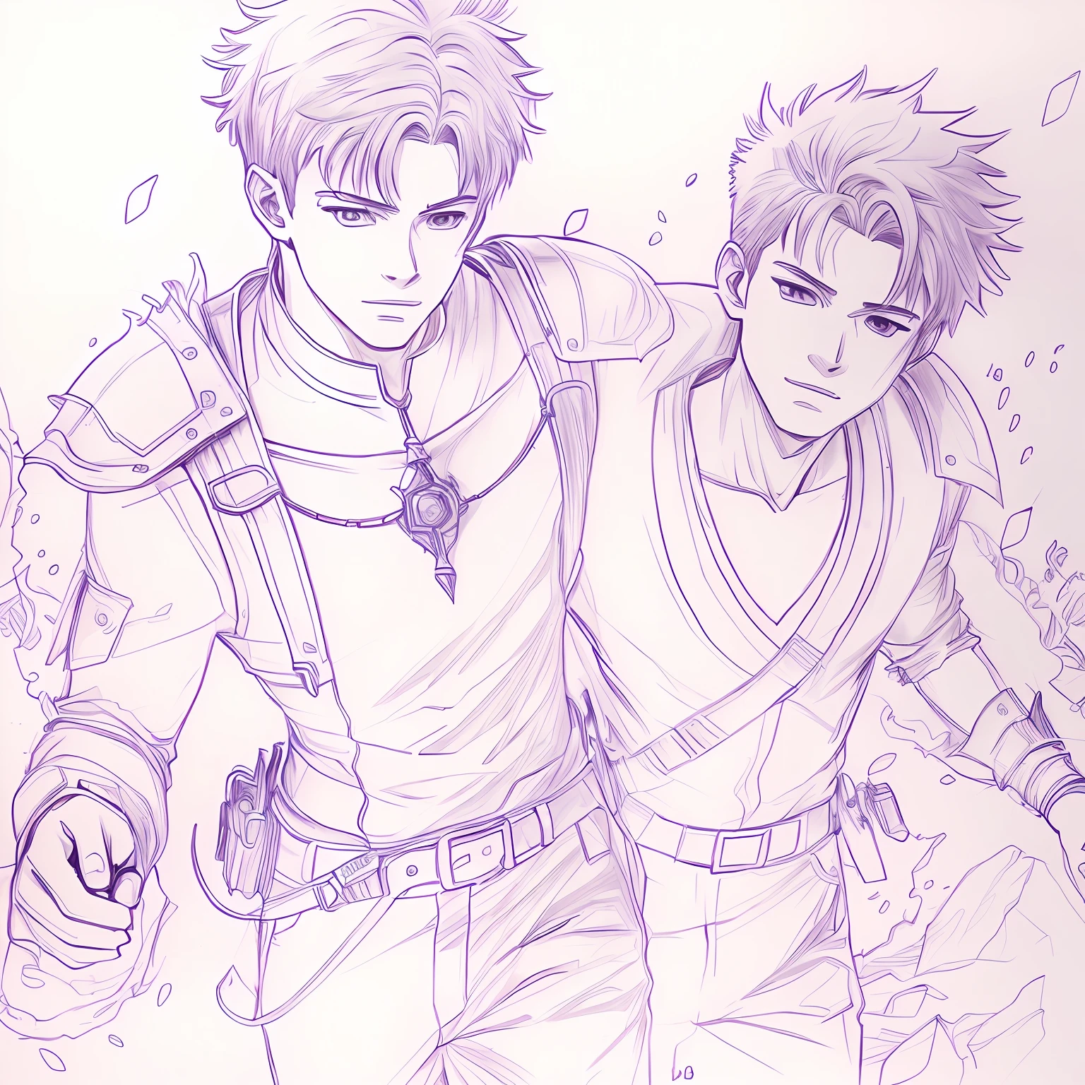 an anime line drawing of linus_sebastian,