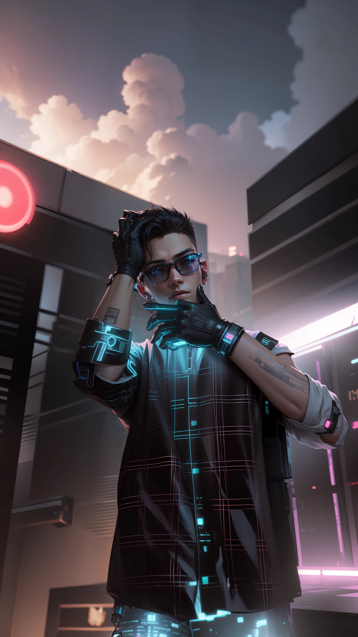 Change background cyberpunk cute boy , realistic face , High quality realistic ,8k ultra realistic,,
