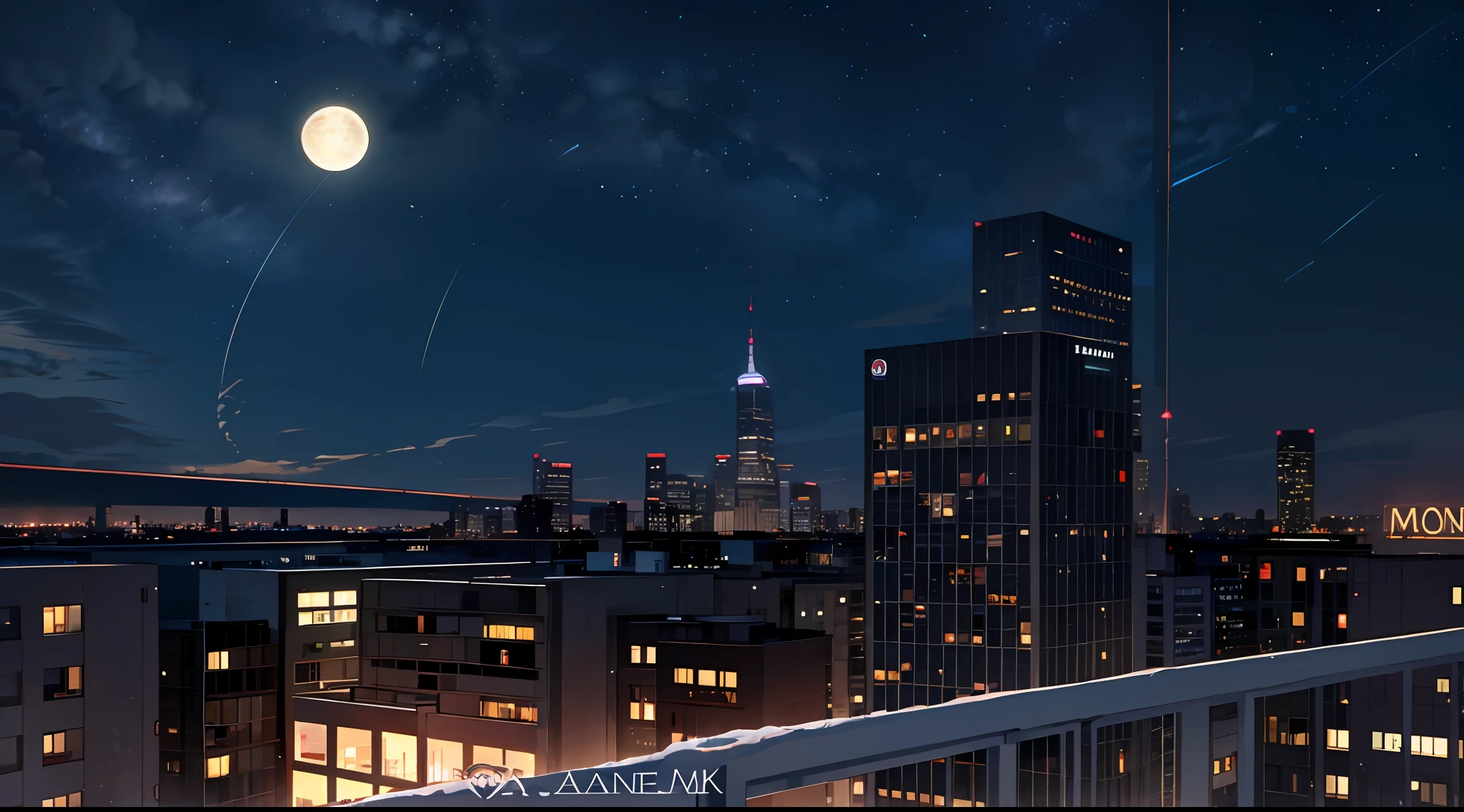 cozy studio apartment overlooking the city at moon light night --auto --s2