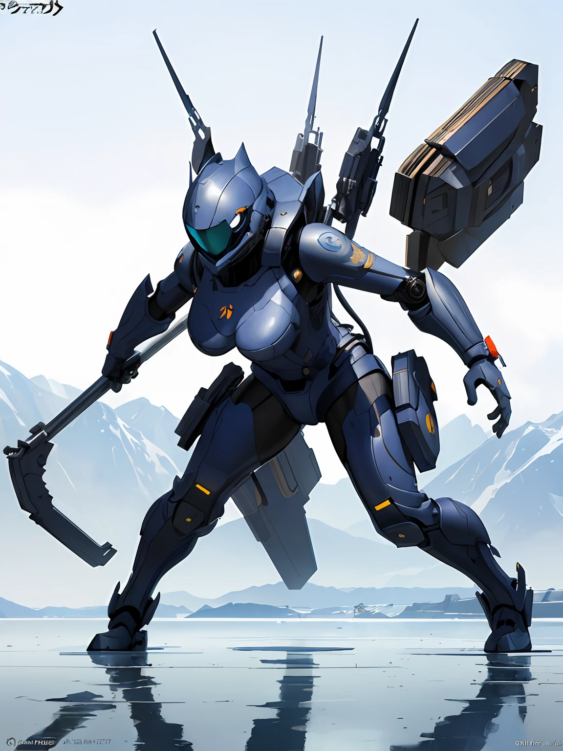 ((masterpiece:1.2, best quality)),movie,official art, promotional art,movie wallpaper,white background,full body,concept art,turnaround,reference sheet,production art,background,outdoor,original,raw photo,highres, (realistic, photo-realistic:1.2), ultra detailed, physically-based rendering,1asianfemale,machinery, puddle, reflection,