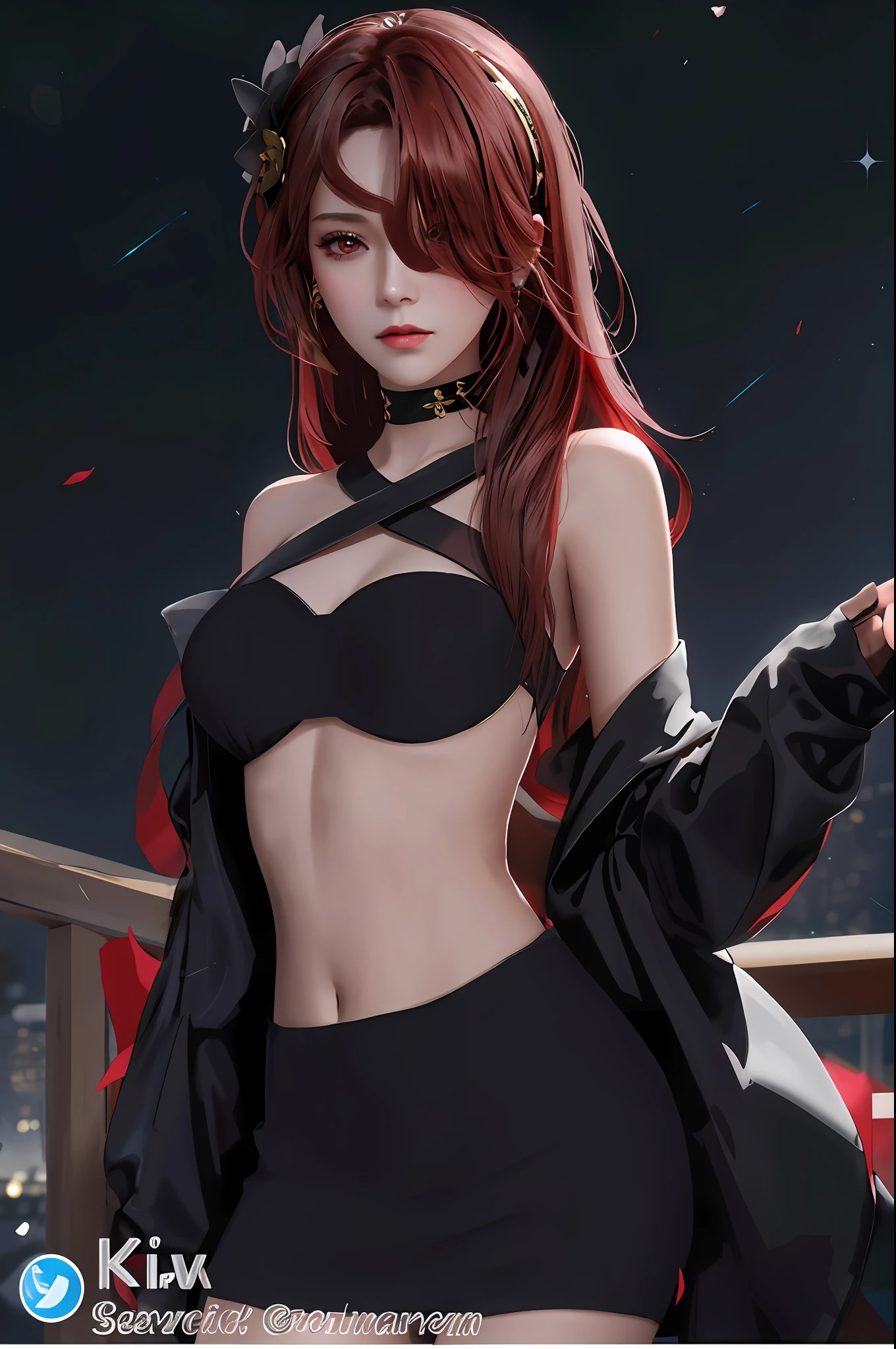 yor briar, (photorealistic), beautiful girl,
backlighting, bare shoulders, black background, black dress, black gloves, black hair, breasts, closed mouth, cowboy shot, dress, earrings, expressionless, fingerless gloves, floating hair, gloves, gold earrings, gold hairband, hair flower, hair ornament, hairband, jewelry, large breasts, light particles, long hair, looking at viewer, off-shoulder dress, off shoulder, petals, red eyes, short hair with long locks, sidelocks, solo, spikes, thighs, two-sided dress, two-sided fabric
, ((masterpiece))